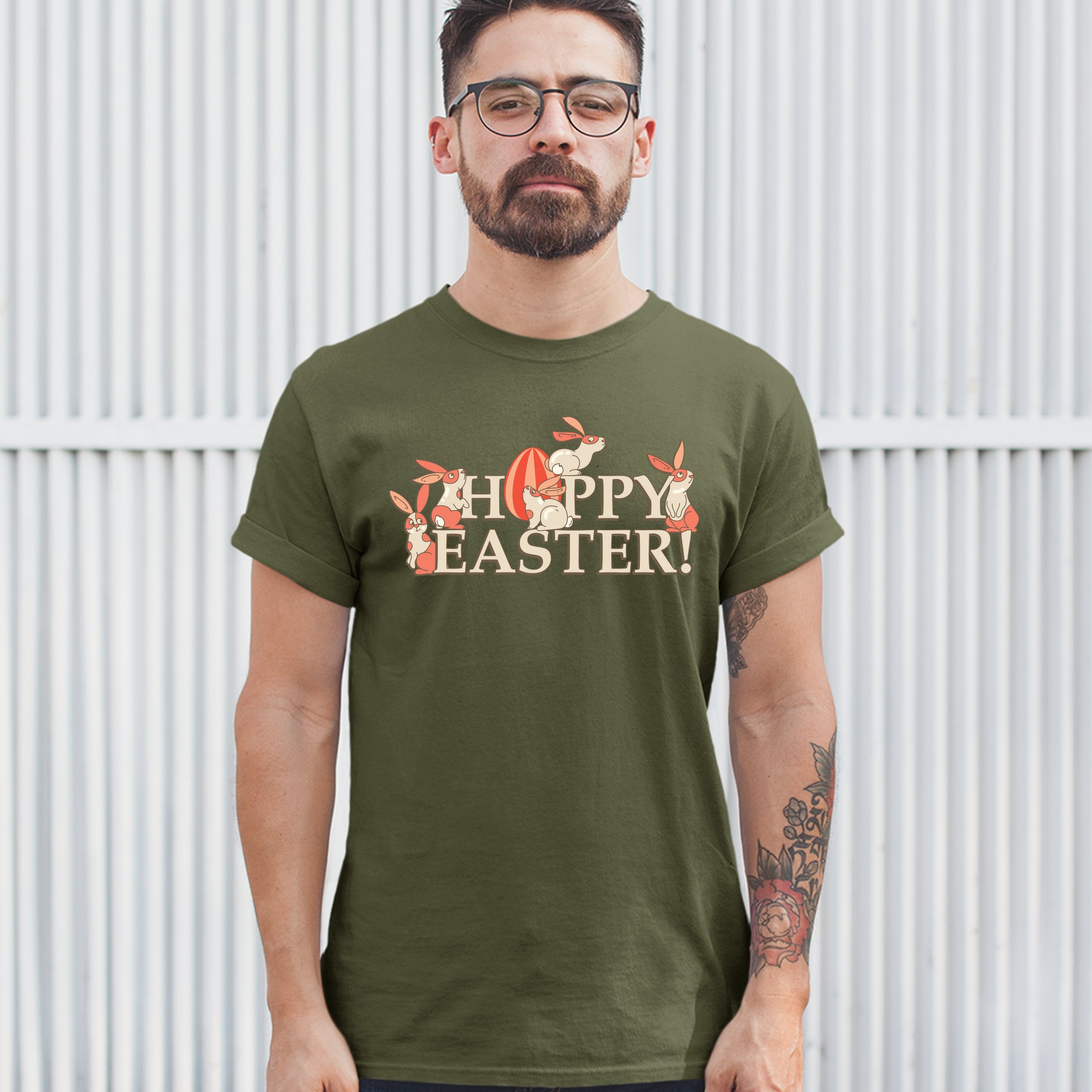 Happy Easter! T-shirt Hoppy Easter Bunnies Holiday Egg Hunt Men's Tee - Picture 81 of 98