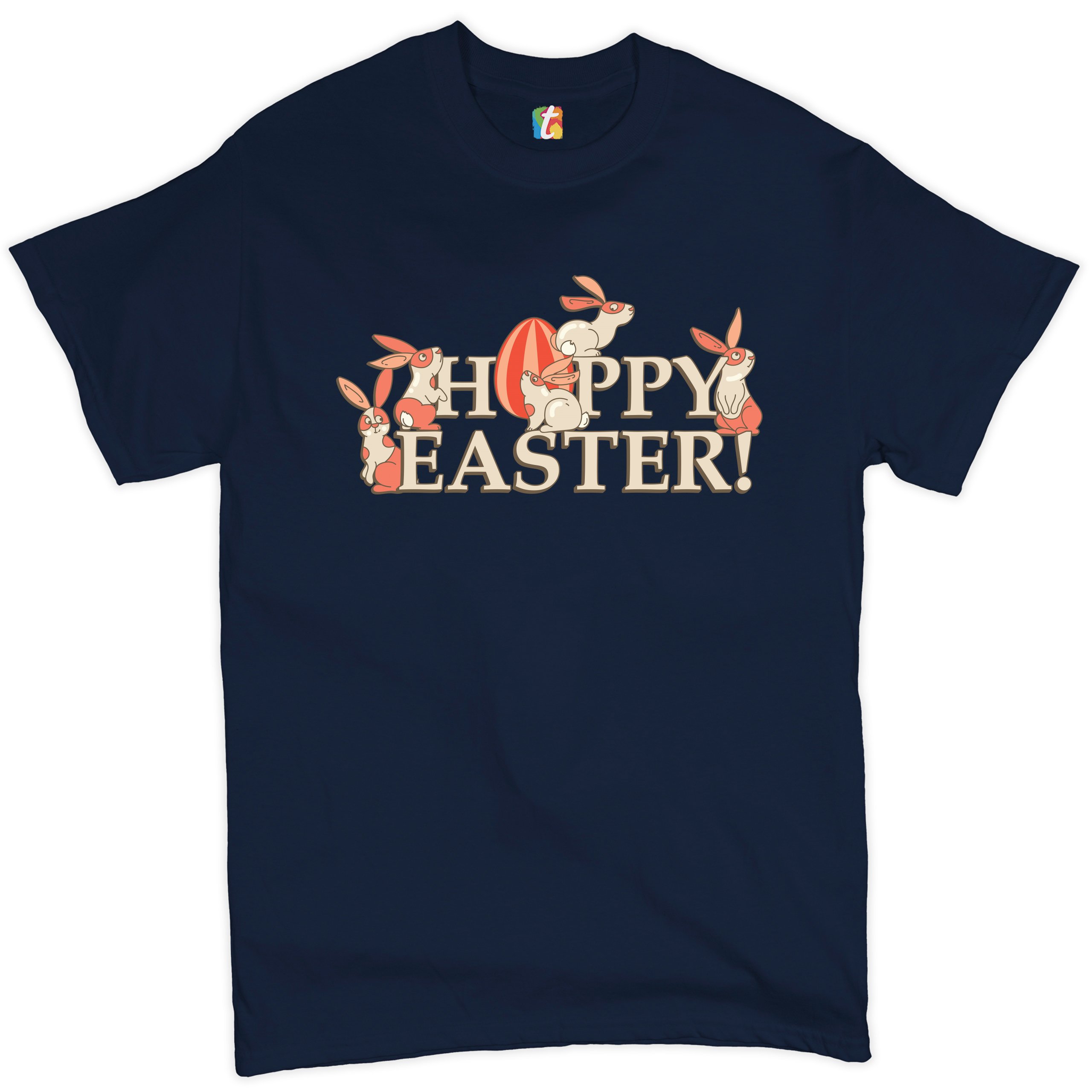 Happy Easter! T-shirt Hoppy Easter Bunnies Holiday Egg Hunt Men's Tee - Picture 50 of 98