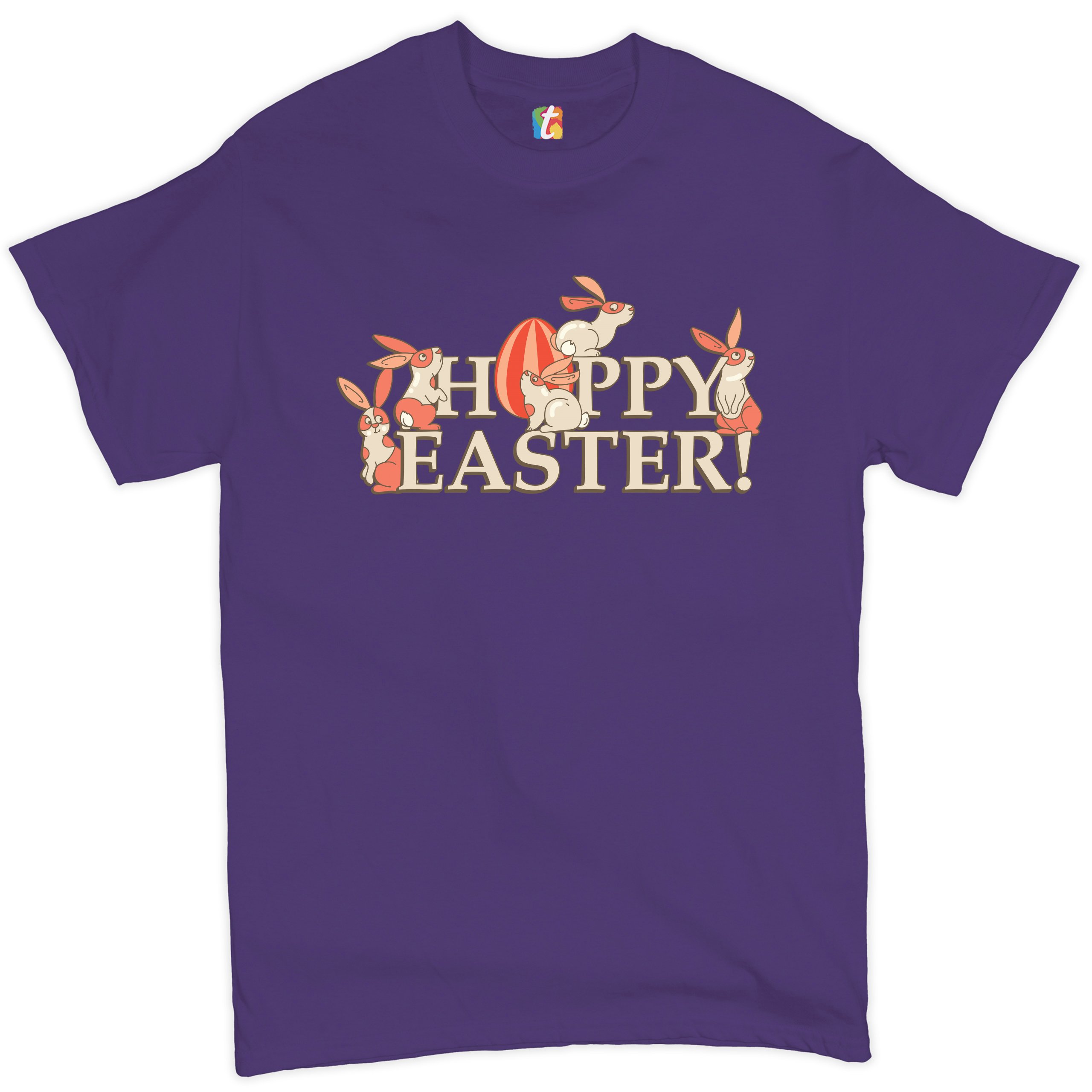 Happy Easter! T-shirt Hoppy Easter Bunnies Holiday Egg Hunt Men's Tee - Picture 29 of 98