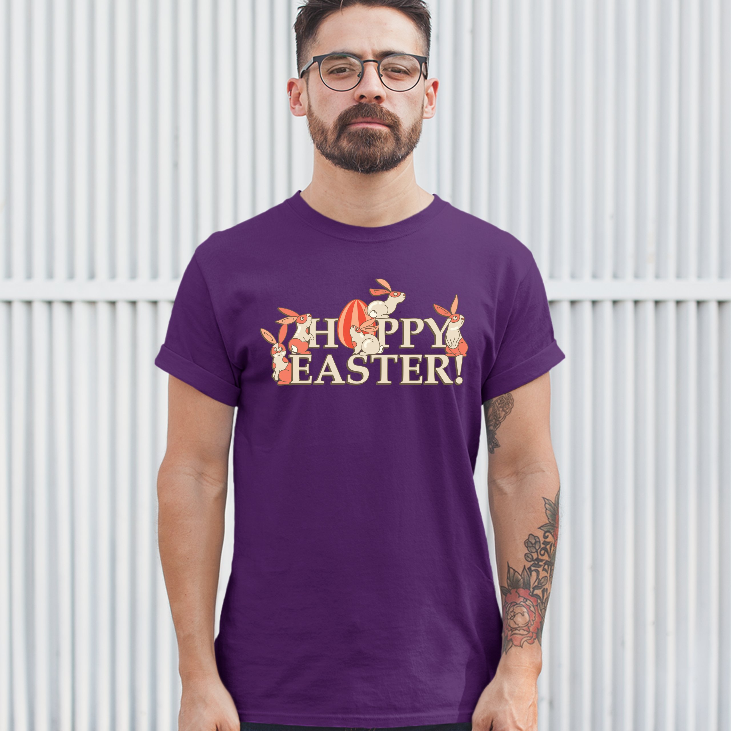 Happy Easter! T-shirt Hoppy Easter Bunnies Holiday Egg Hunt Men's Tee - Picture 32 of 98