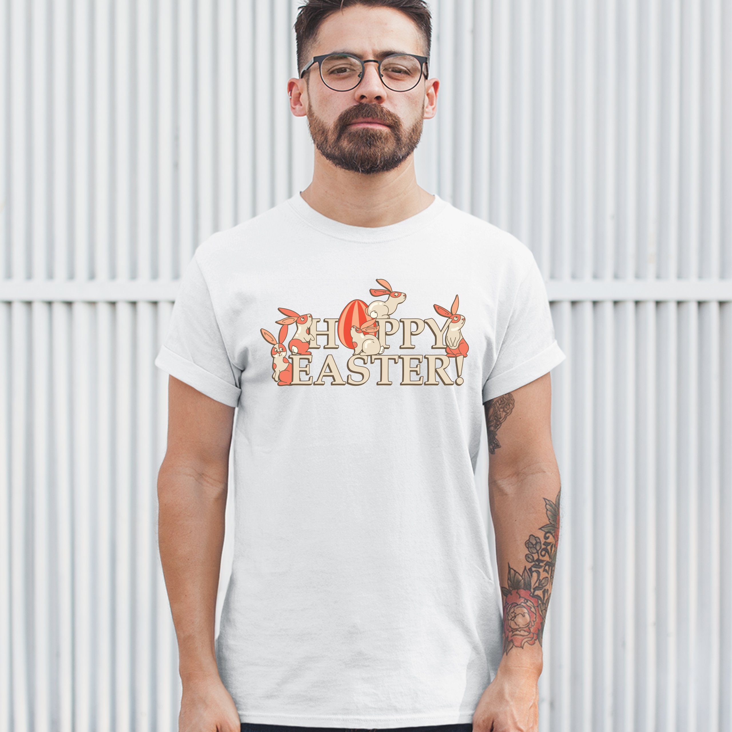 Happy Easter! T-shirt Hoppy Easter Bunnies Holiday Egg Hunt Men's Tee - Picture 46 of 98