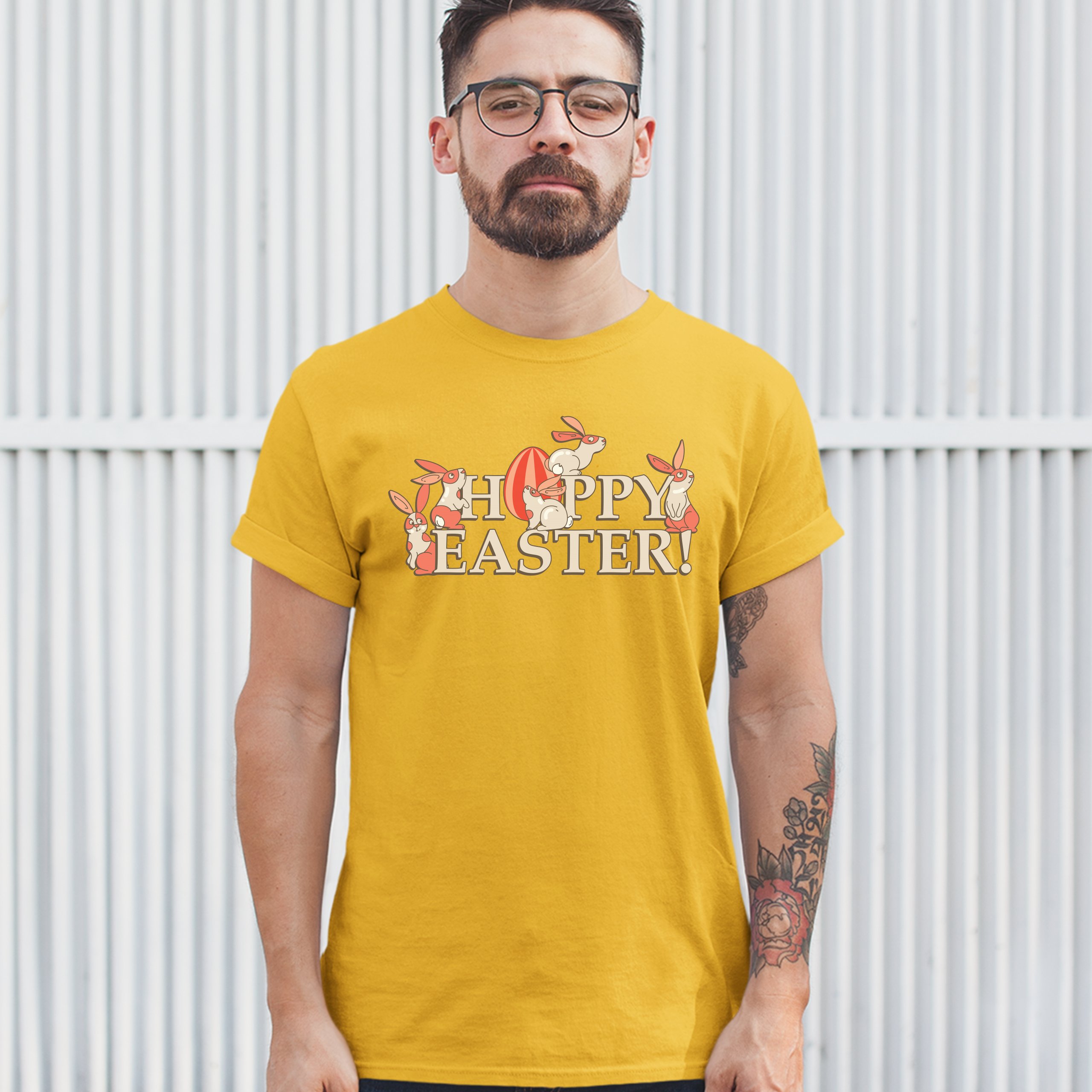 Happy Easter! T-shirt Hoppy Easter Bunnies Holiday Egg Hunt Men's Tee - Picture 95 of 98
