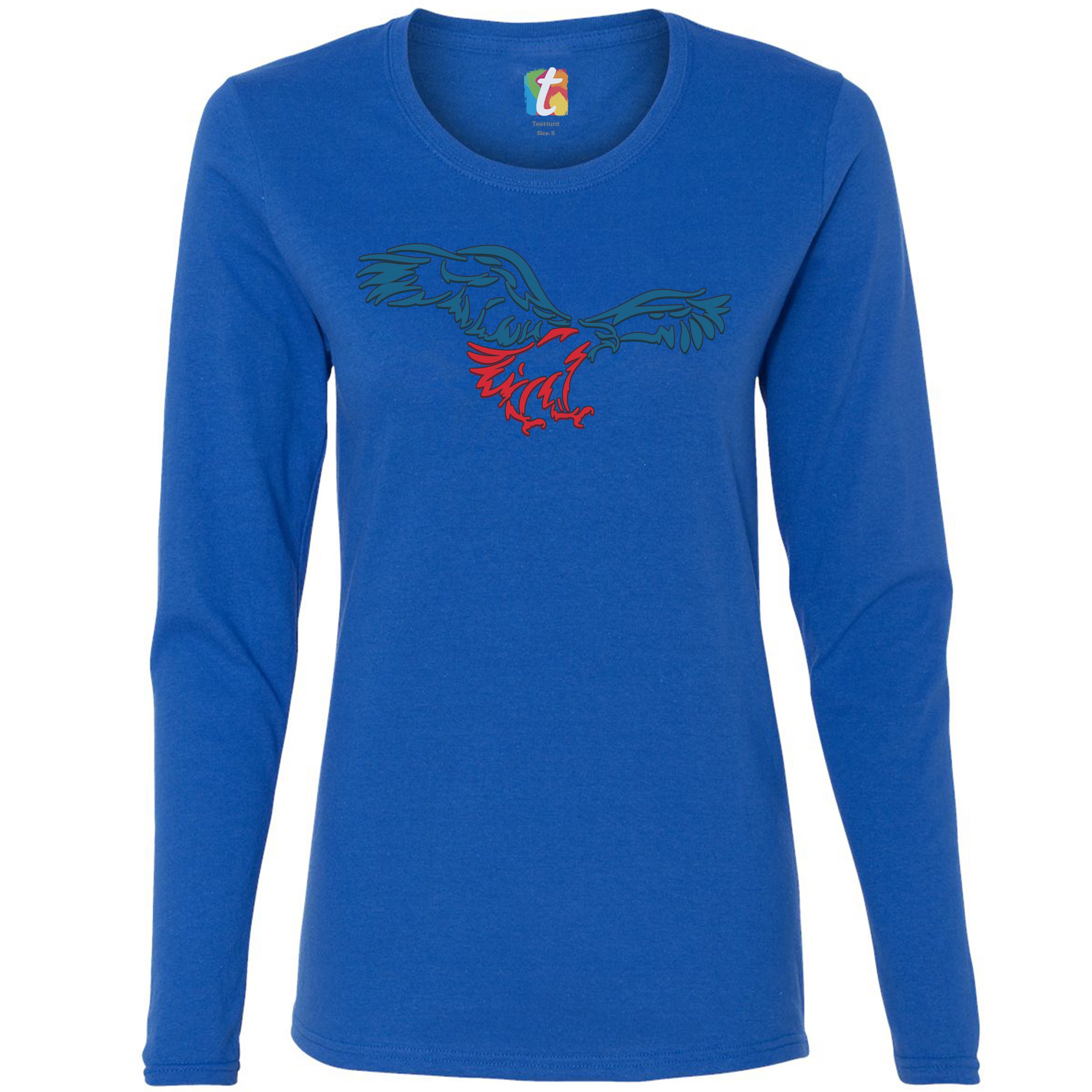 American Bald Eagle Talons Out Women's Long Sleeve T-shirt 4th of July Patriot - 第 23/29 張圖片
