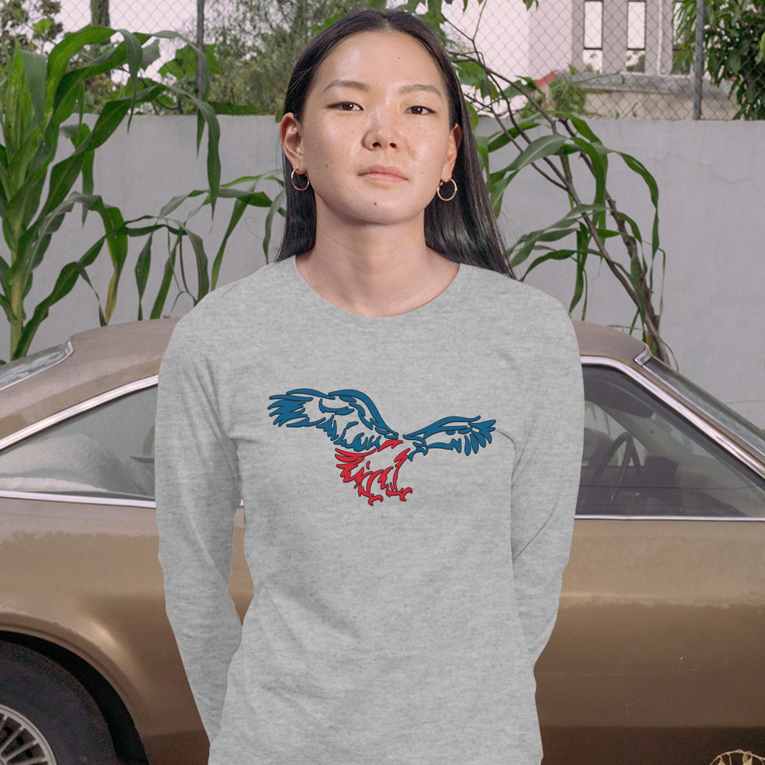 American Bald Eagle Talons Out Women's Long Sleeve T-shirt 4th of July Patriot - 第 9/29 張圖片