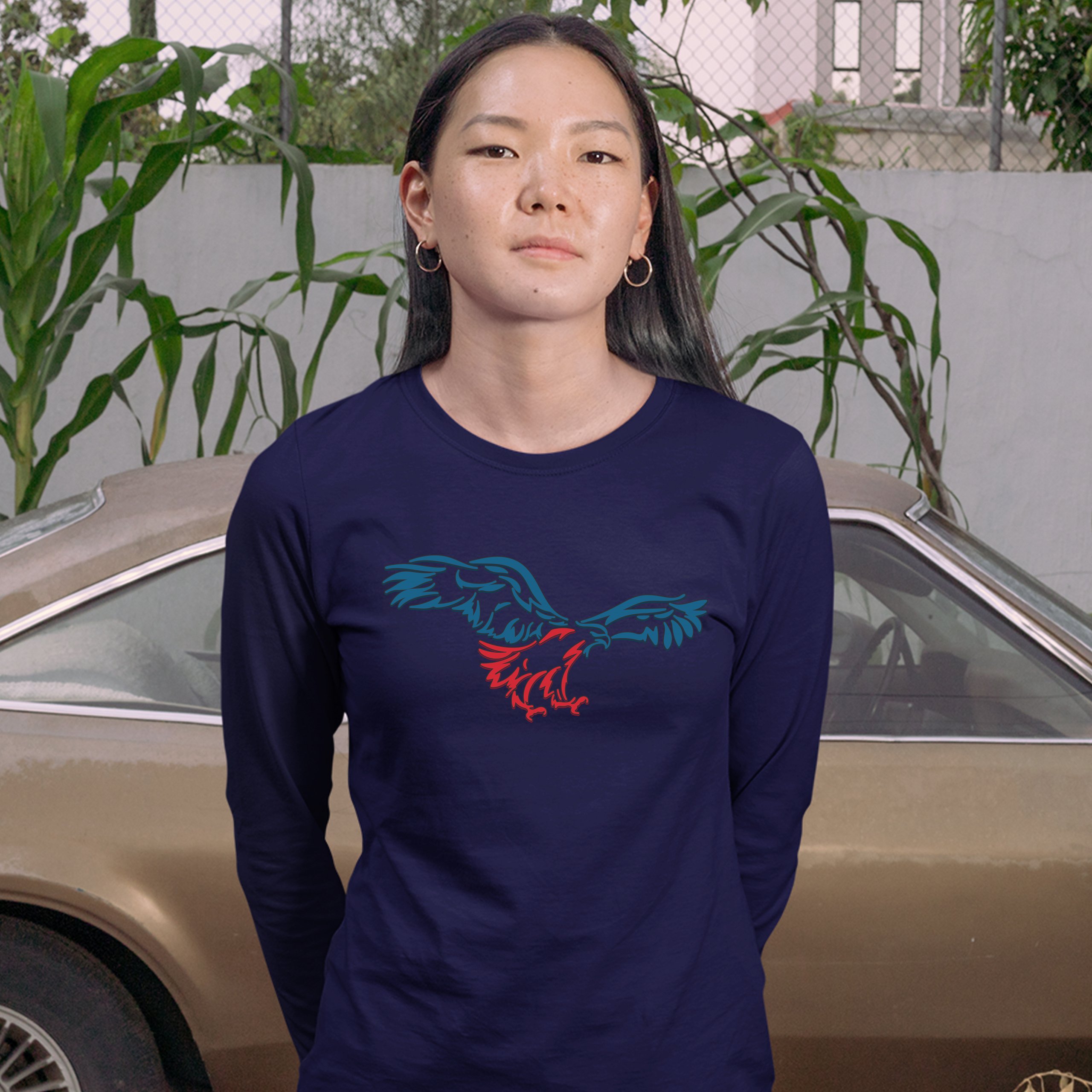 American Bald Eagle Talons Out Women's Long Sleeve T-shirt 4th of July Patriot - 第 21/29 張圖片