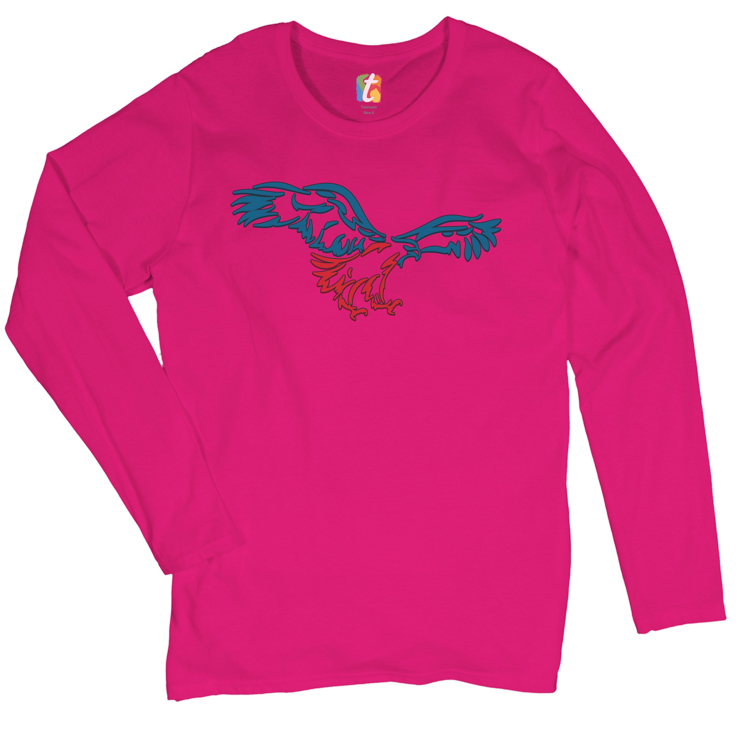 American Bald Eagle Talons Out Women's Long Sleeve T-shirt 4th of July Patriot - 第 26/29 張圖片