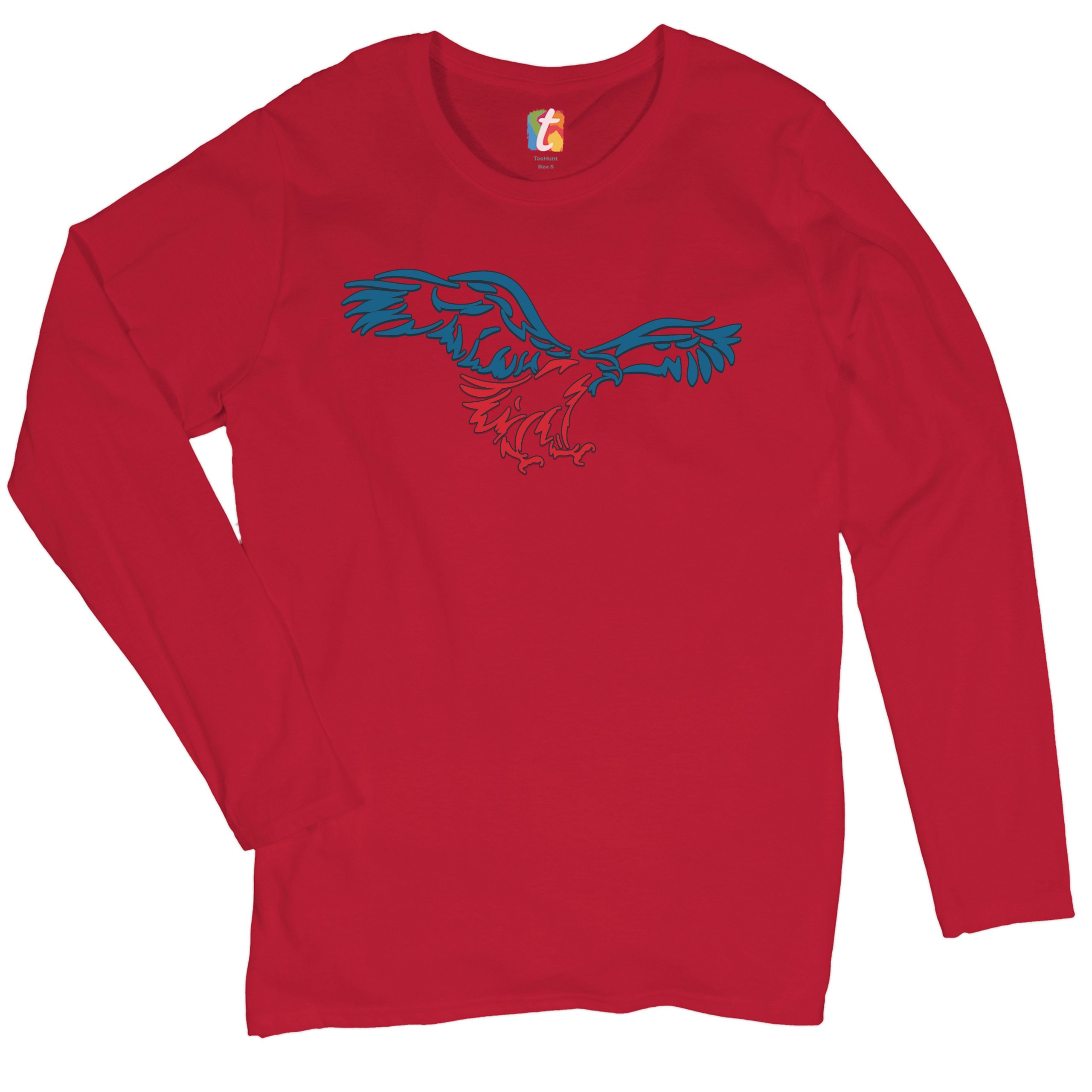 American Bald Eagle Talons Out Women's Long Sleeve T-shirt 4th of July Patriot - 第 10/29 張圖片