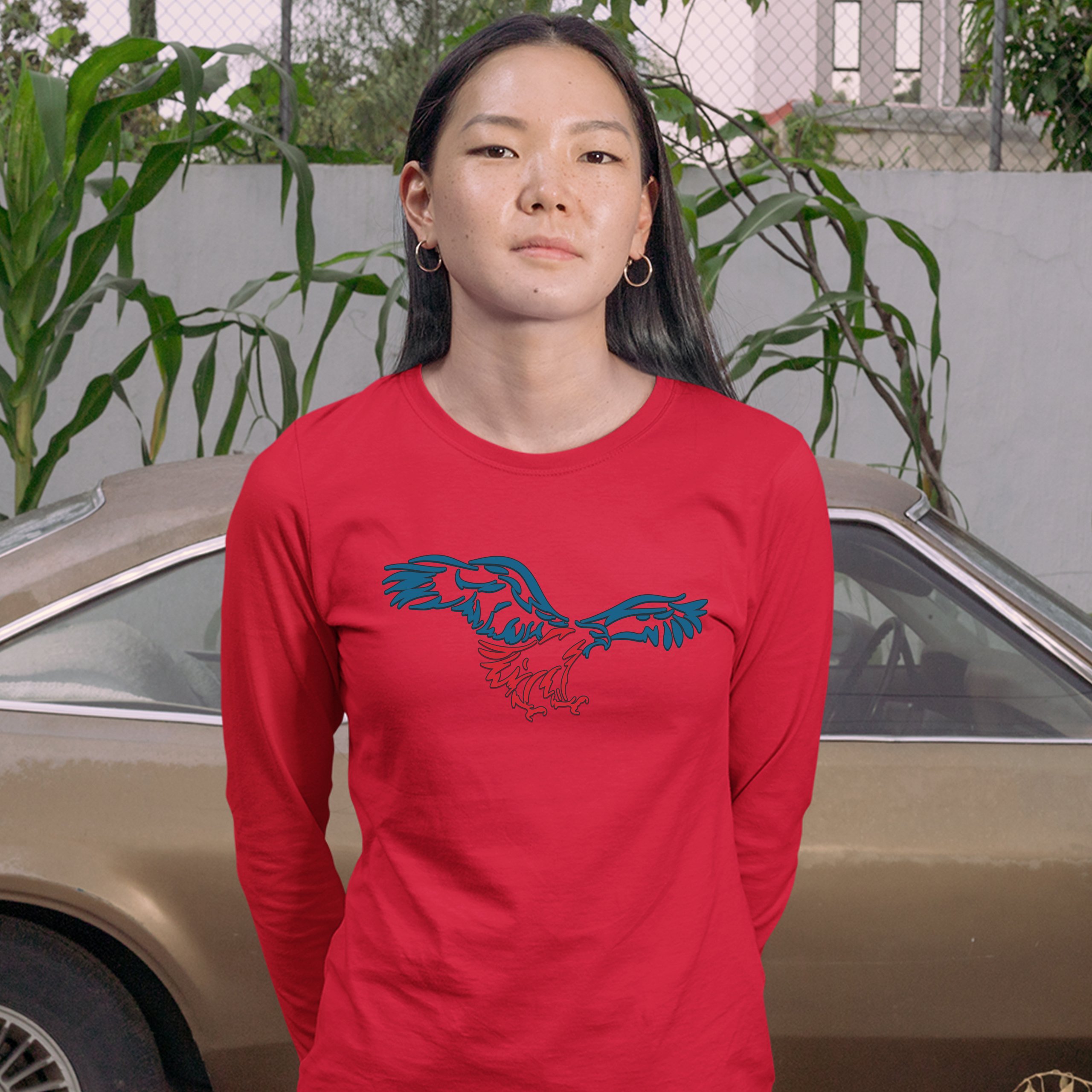 American Bald Eagle Talons Out Women's Long Sleeve T-shirt 4th of July Patriot - 第 13/29 張圖片