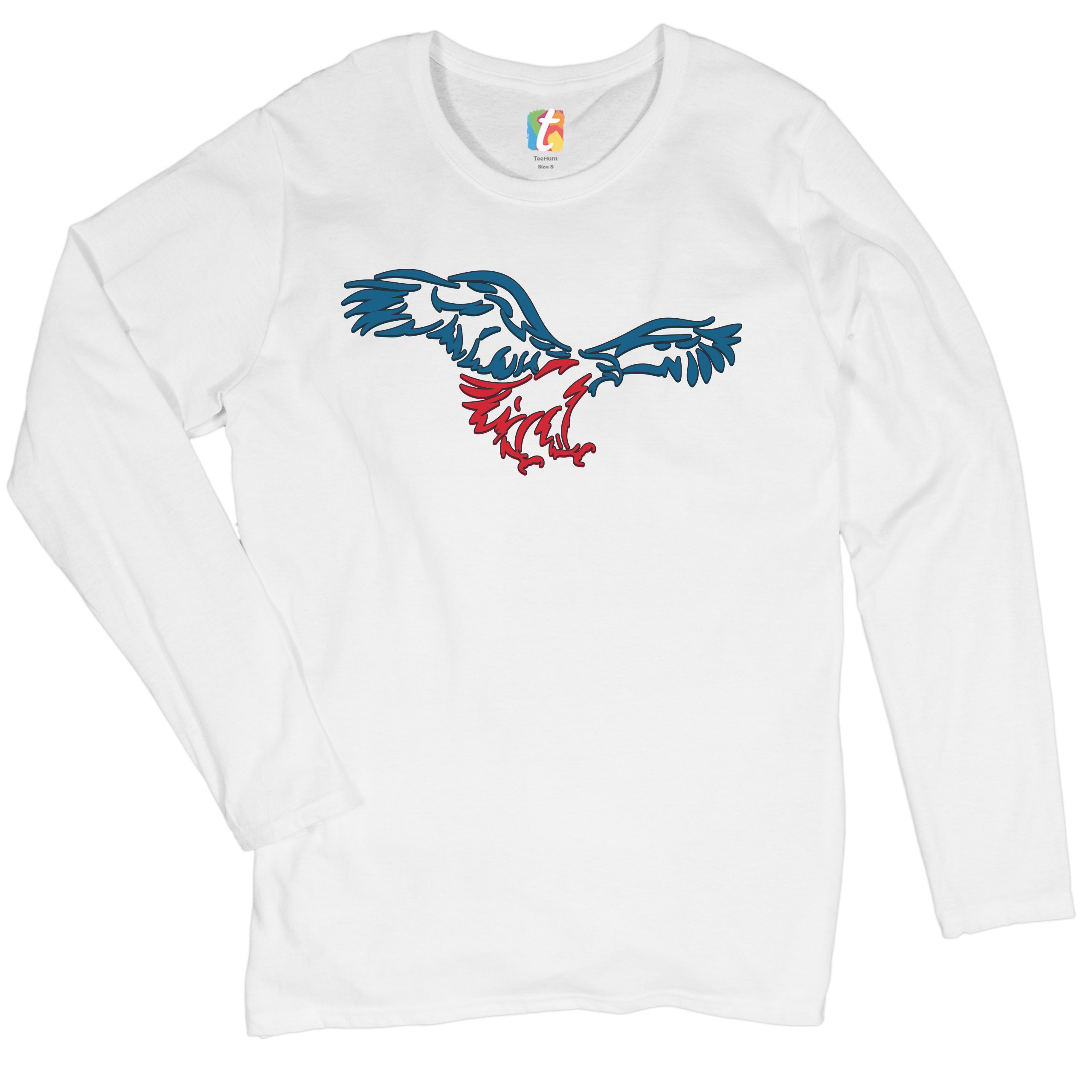 American Bald Eagle Talons Out Women's Long Sleeve T-shirt 4th of July Patriot - 第 14/29 張圖片