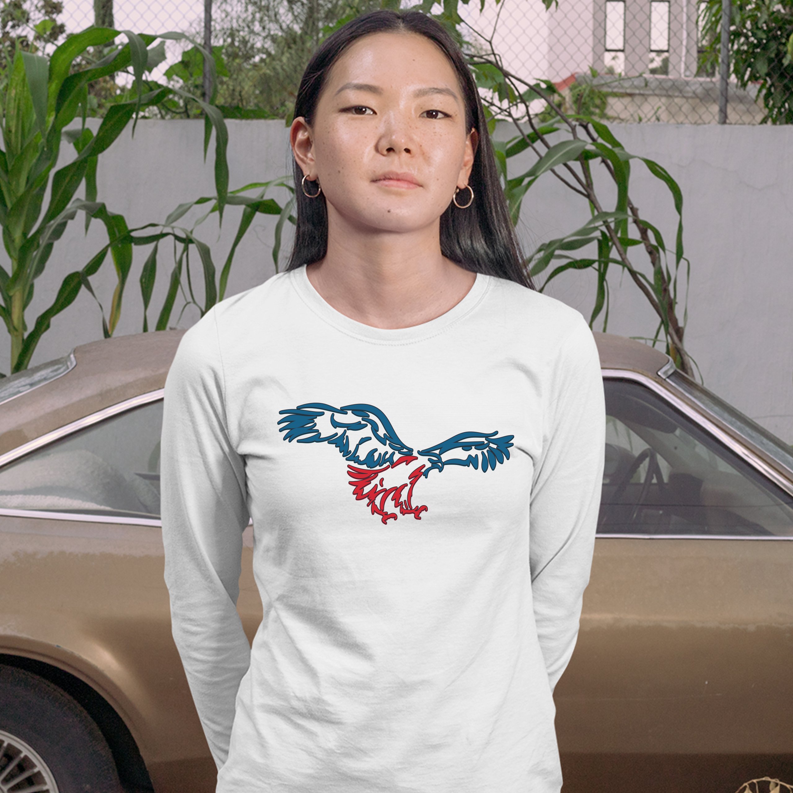 American Bald Eagle Talons Out Women's Long Sleeve T-shirt 4th of July Patriot - 第 17/29 張圖片
