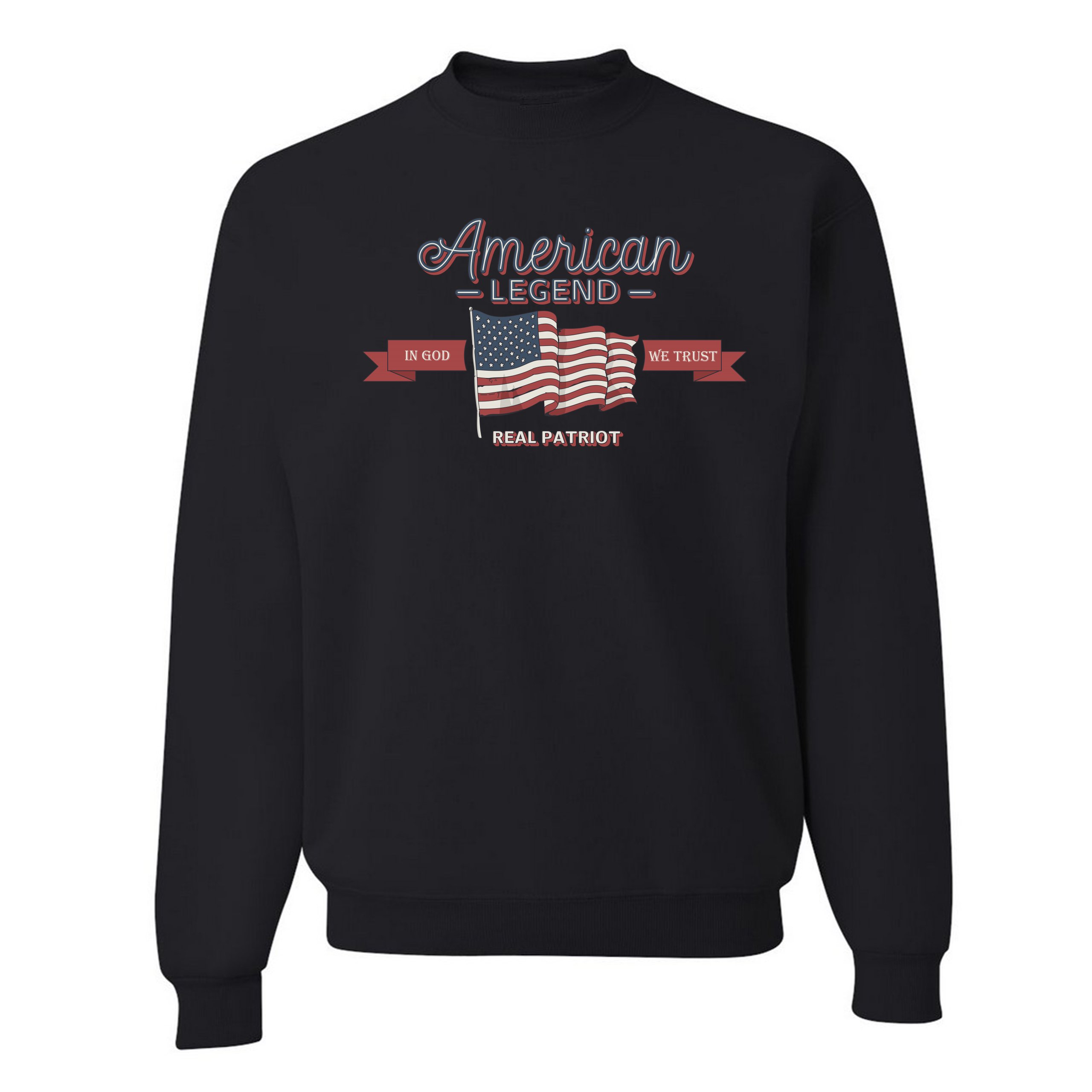 American Legend Real Patriot Sweatshirt In God We Trust 4th of July Crewneck - Picture 3 of 36