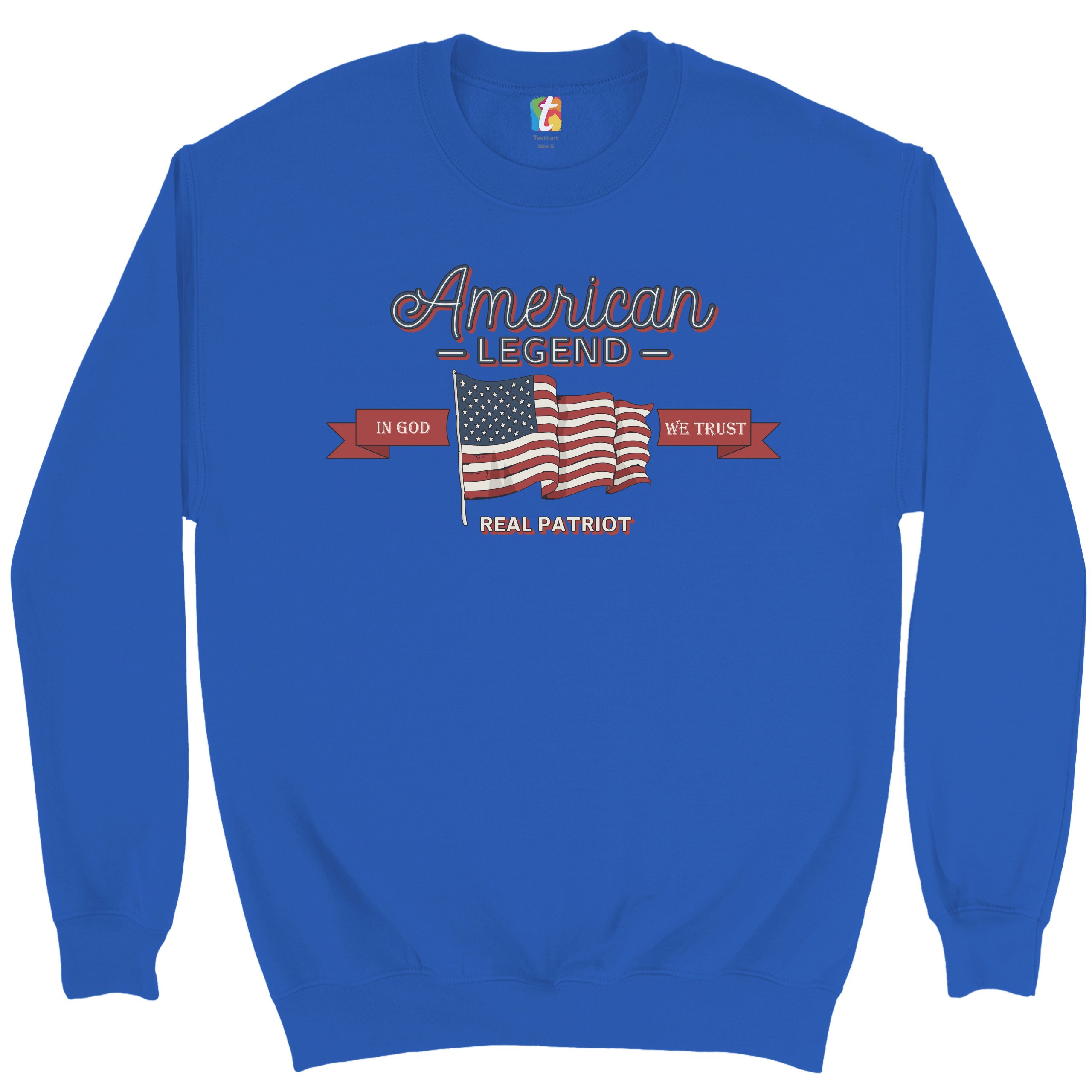 American Legend Real Patriot Sweatshirt In God We Trust 4th of July Crewneck - Picture 32 of 36