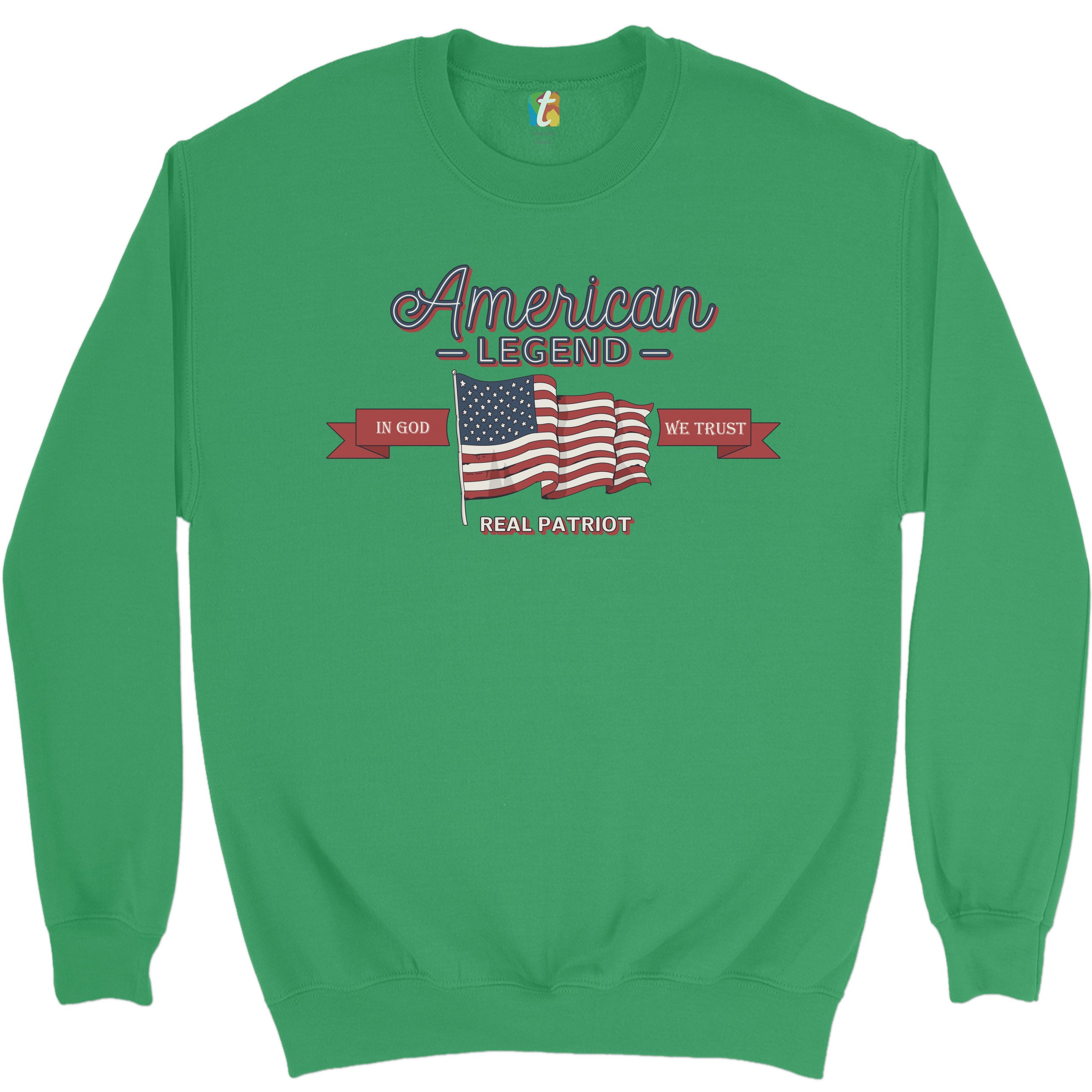 American Legend Real Patriot Sweatshirt In God We Trust 4th of July Crewneck - Picture 27 of 36