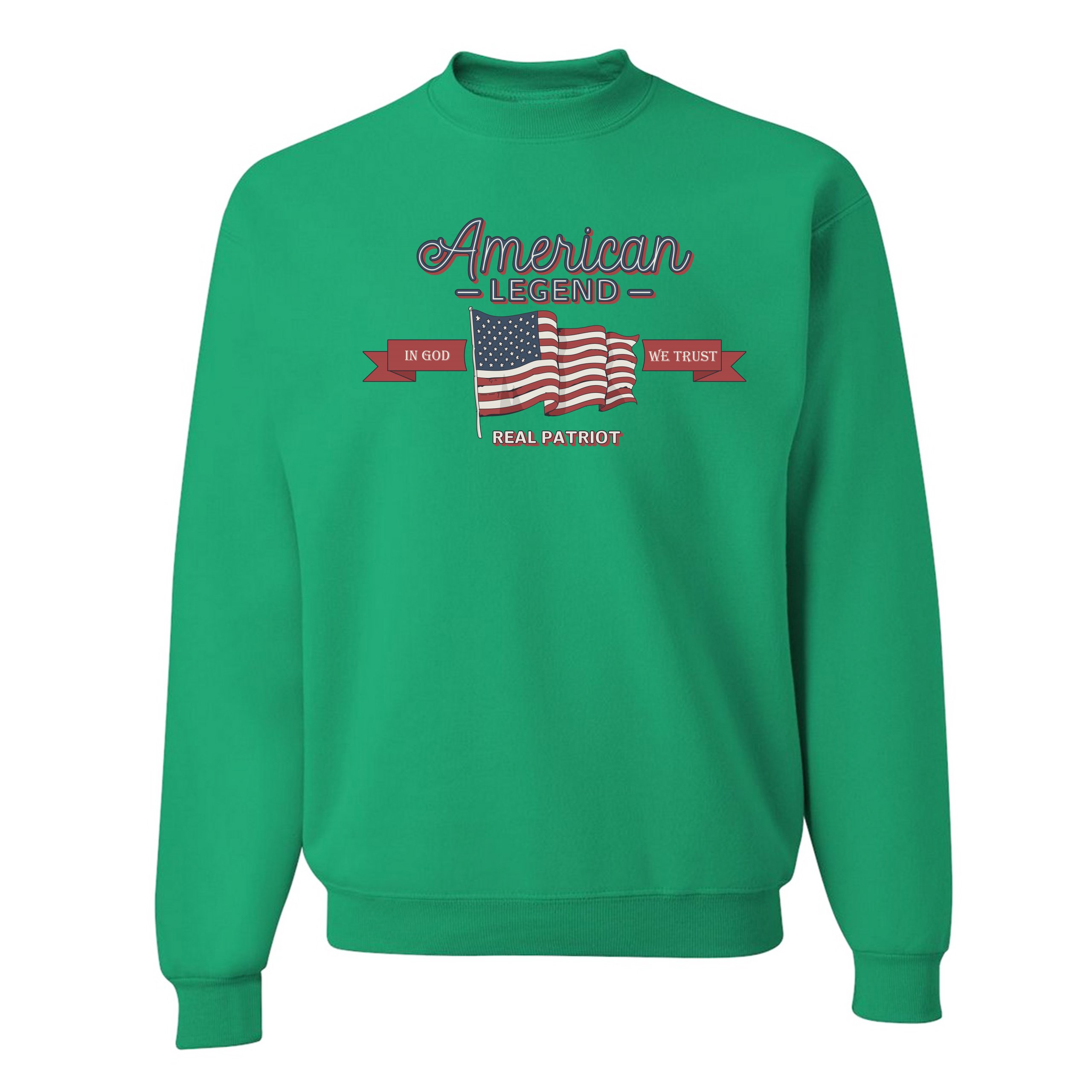 American Legend Real Patriot Sweatshirt In God We Trust 4th of July Crewneck - Picture 28 of 36