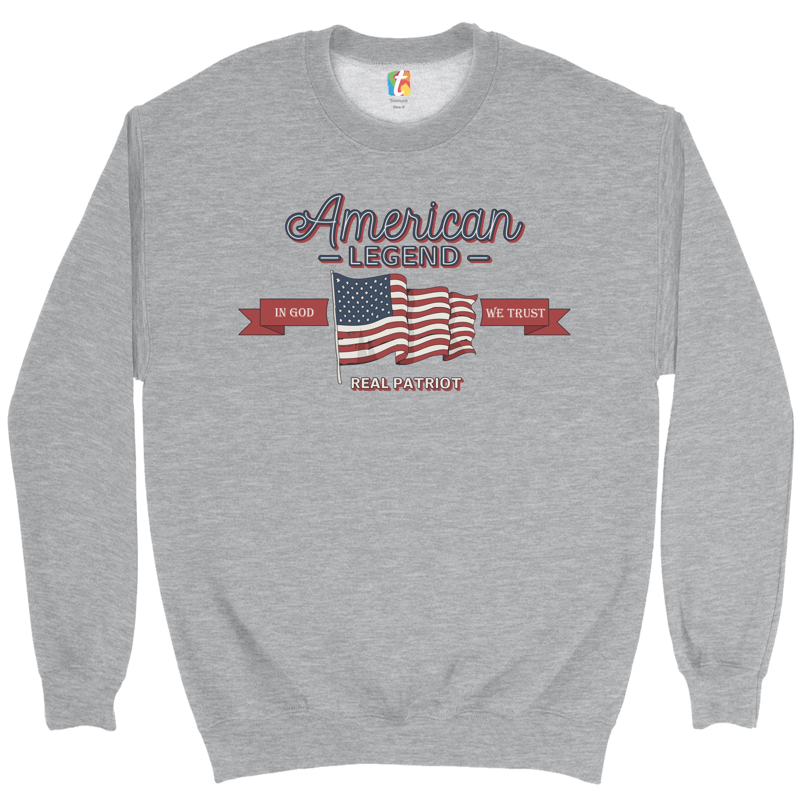 American Legend Real Patriot Sweatshirt In God We Trust 4th of July Crewneck - Picture 7 of 36
