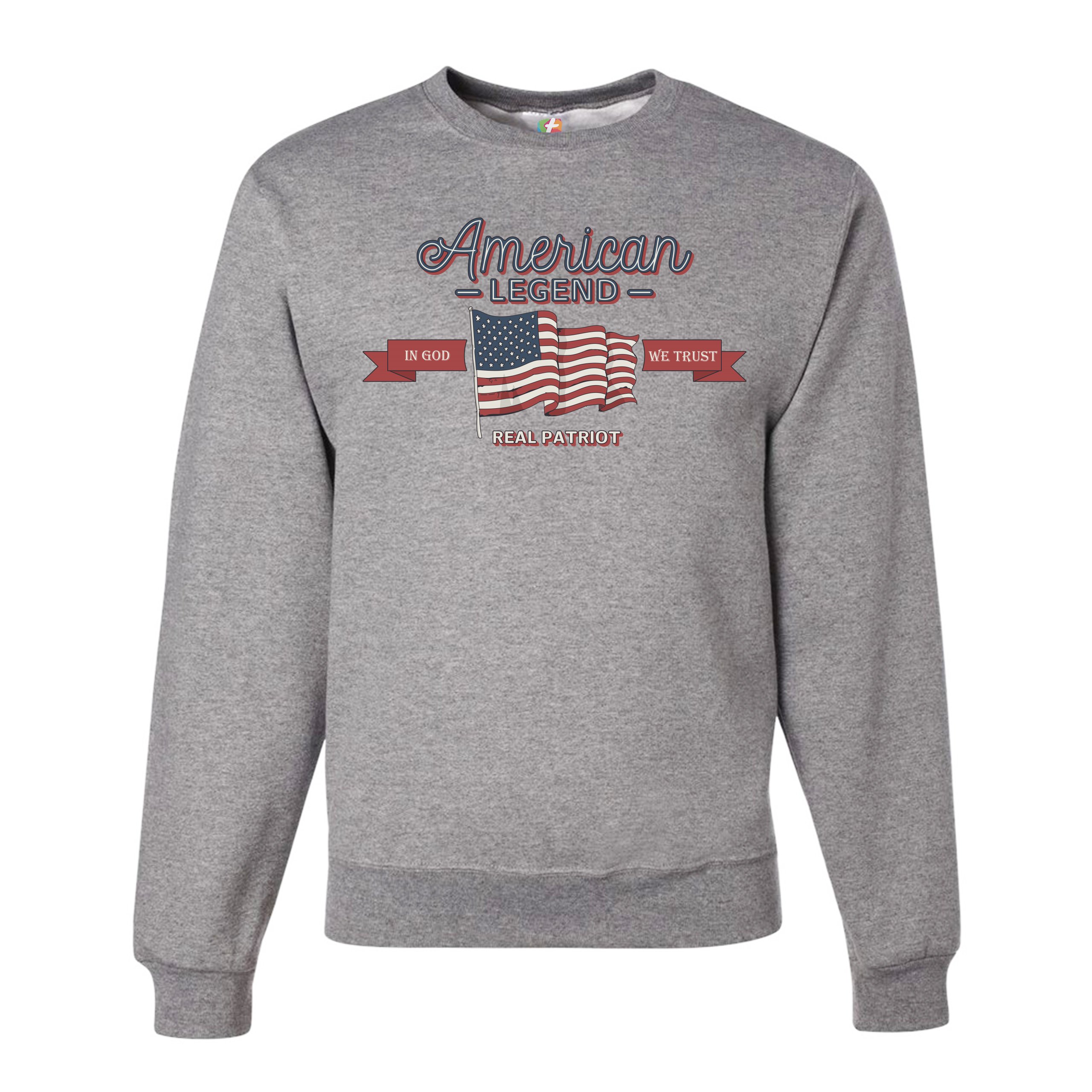 American Legend Real Patriot Sweatshirt In God We Trust 4th of July Crewneck - Picture 8 of 36