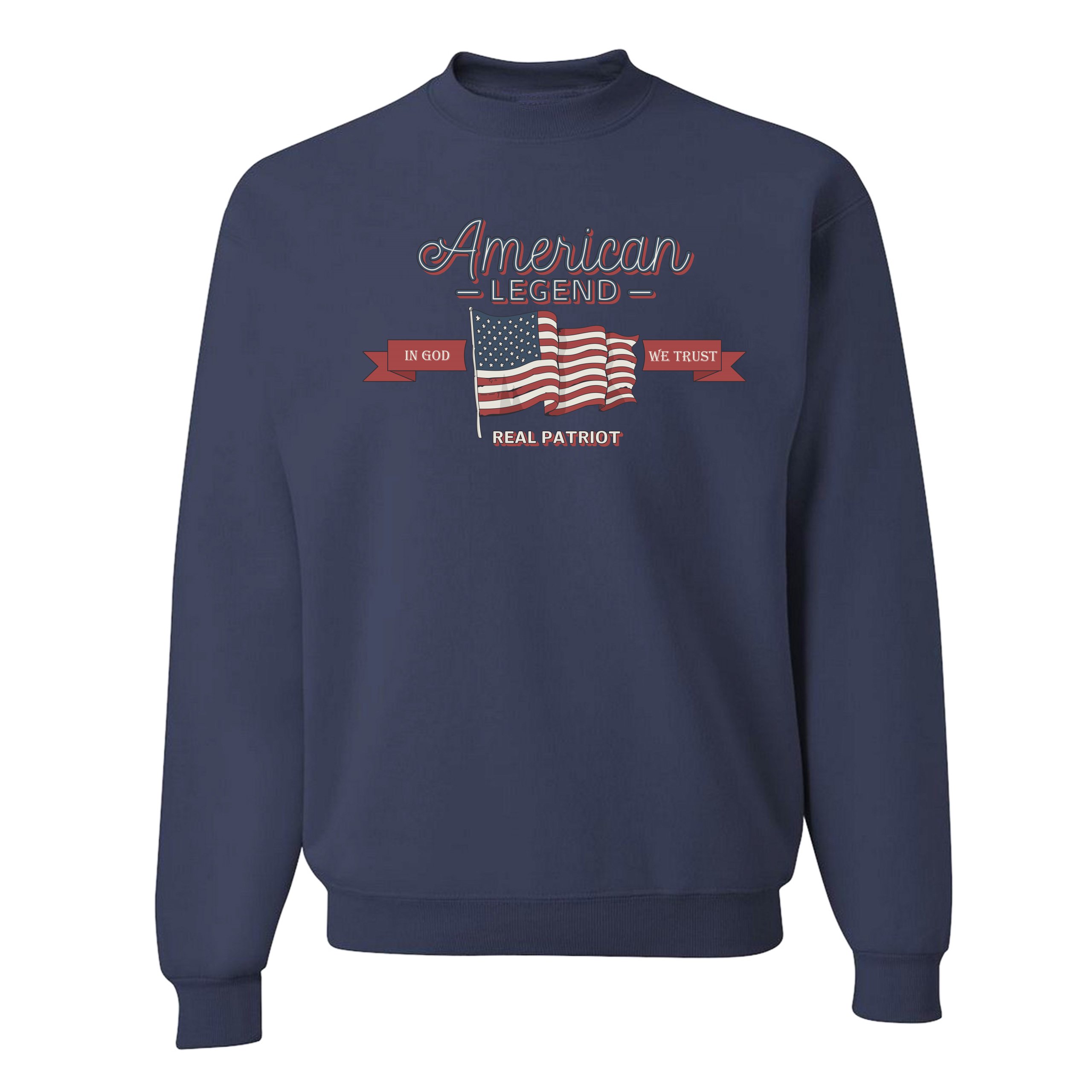 American Legend Real Patriot Sweatshirt In God We Trust 4th of July Crewneck - Picture 23 of 36