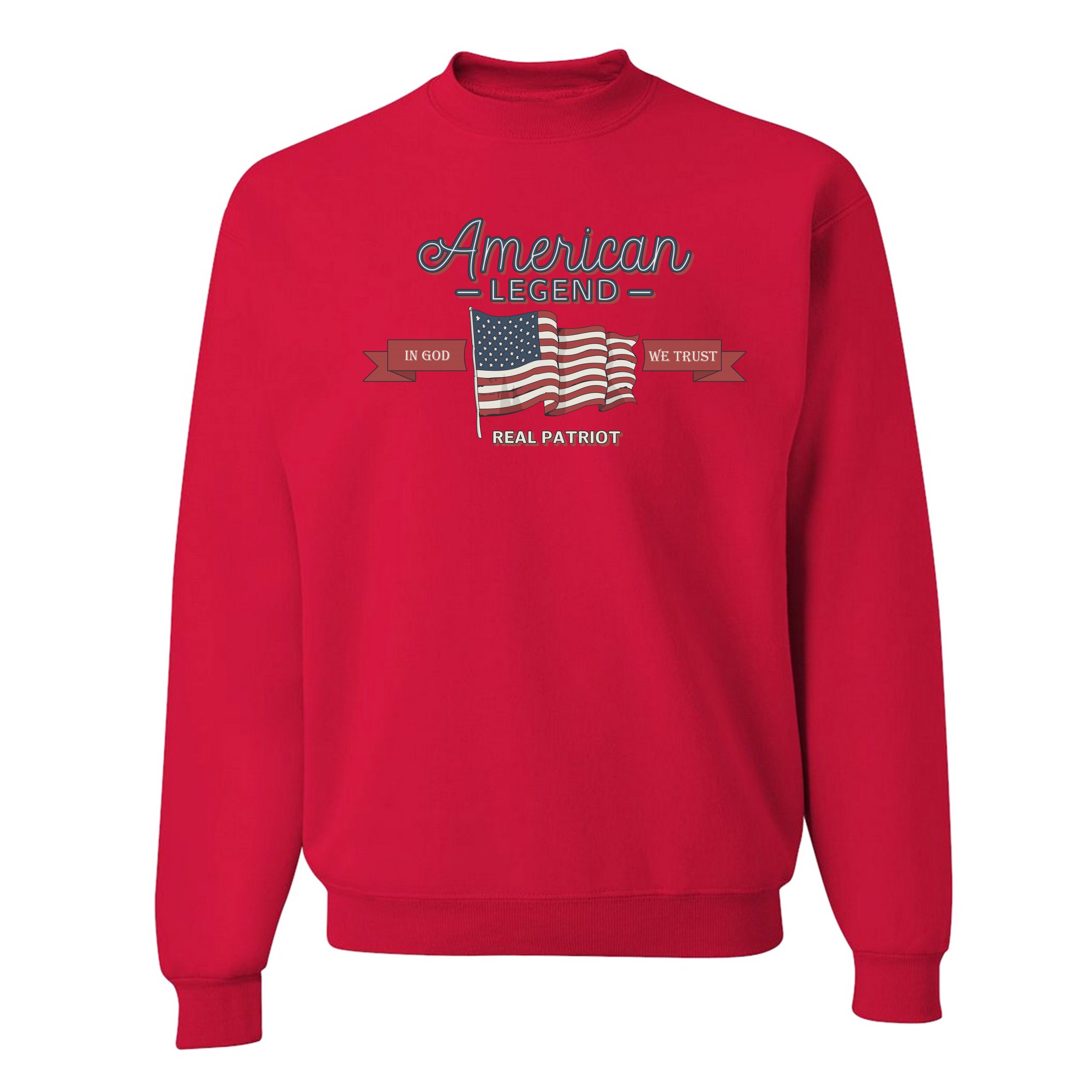 American Legend Real Patriot Sweatshirt In God We Trust 4th of July Crewneck - Picture 13 of 36