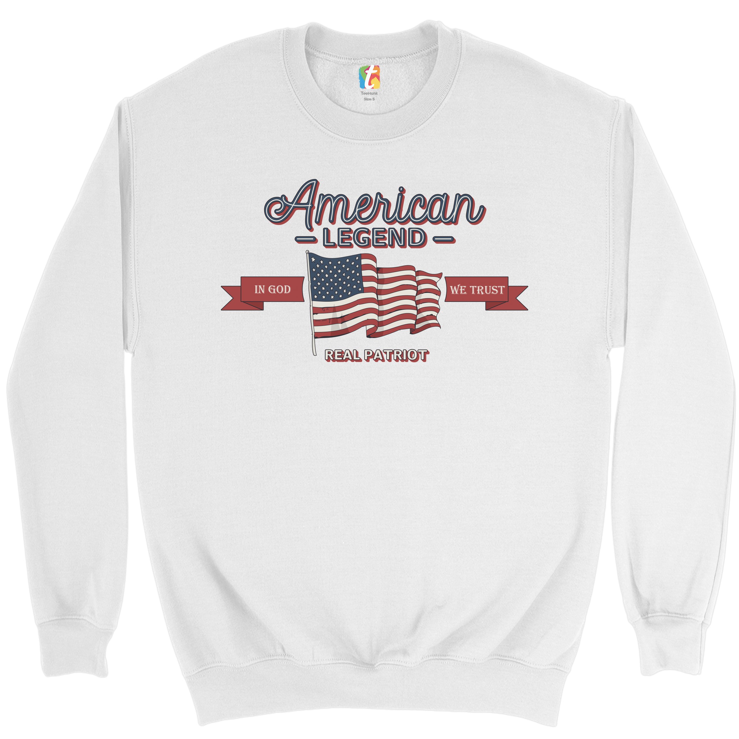 American Legend Real Patriot Sweatshirt In God We Trust 4th of July Crewneck - Picture 17 of 36