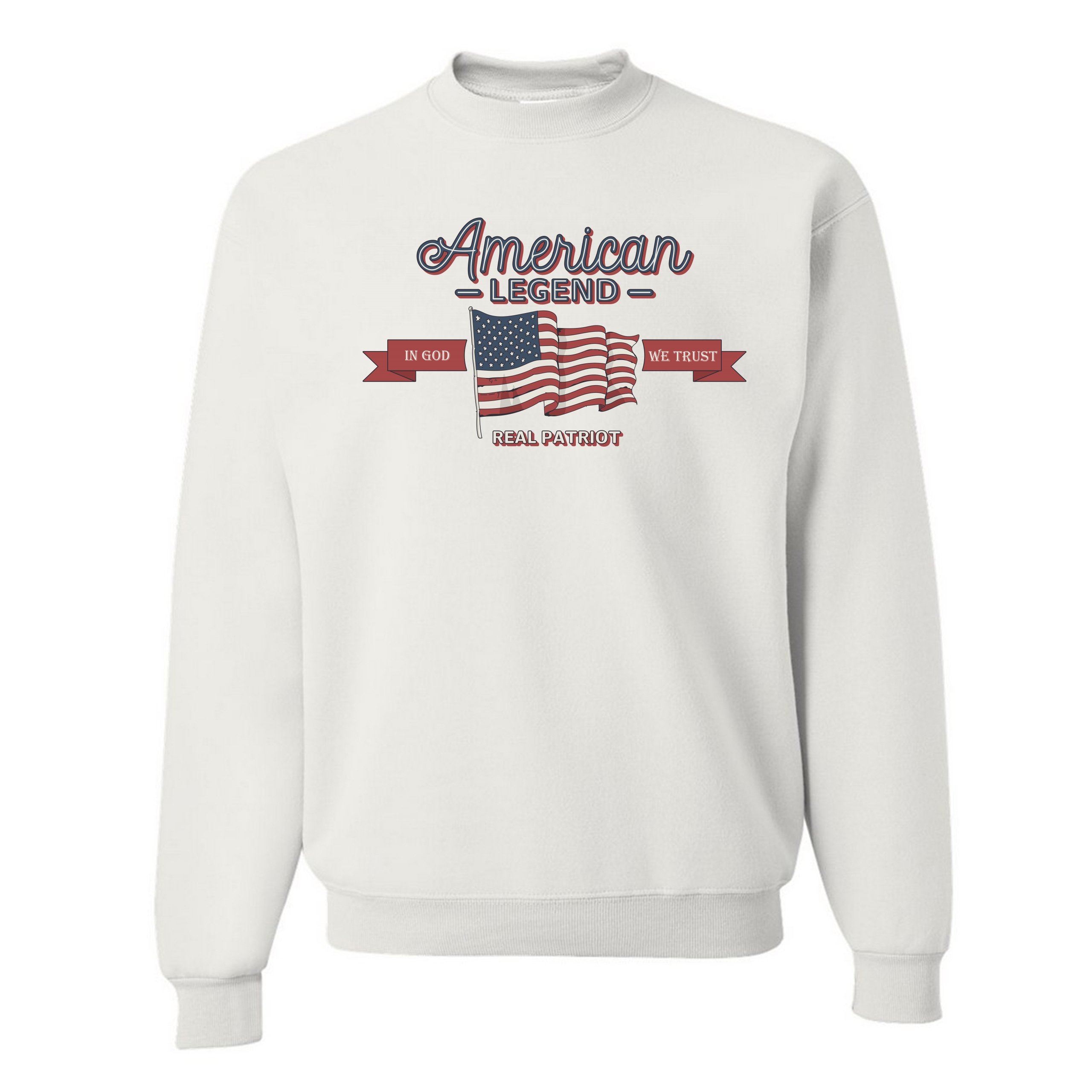 American Legend Real Patriot Sweatshirt In God We Trust 4th of July Crewneck - Picture 18 of 36
