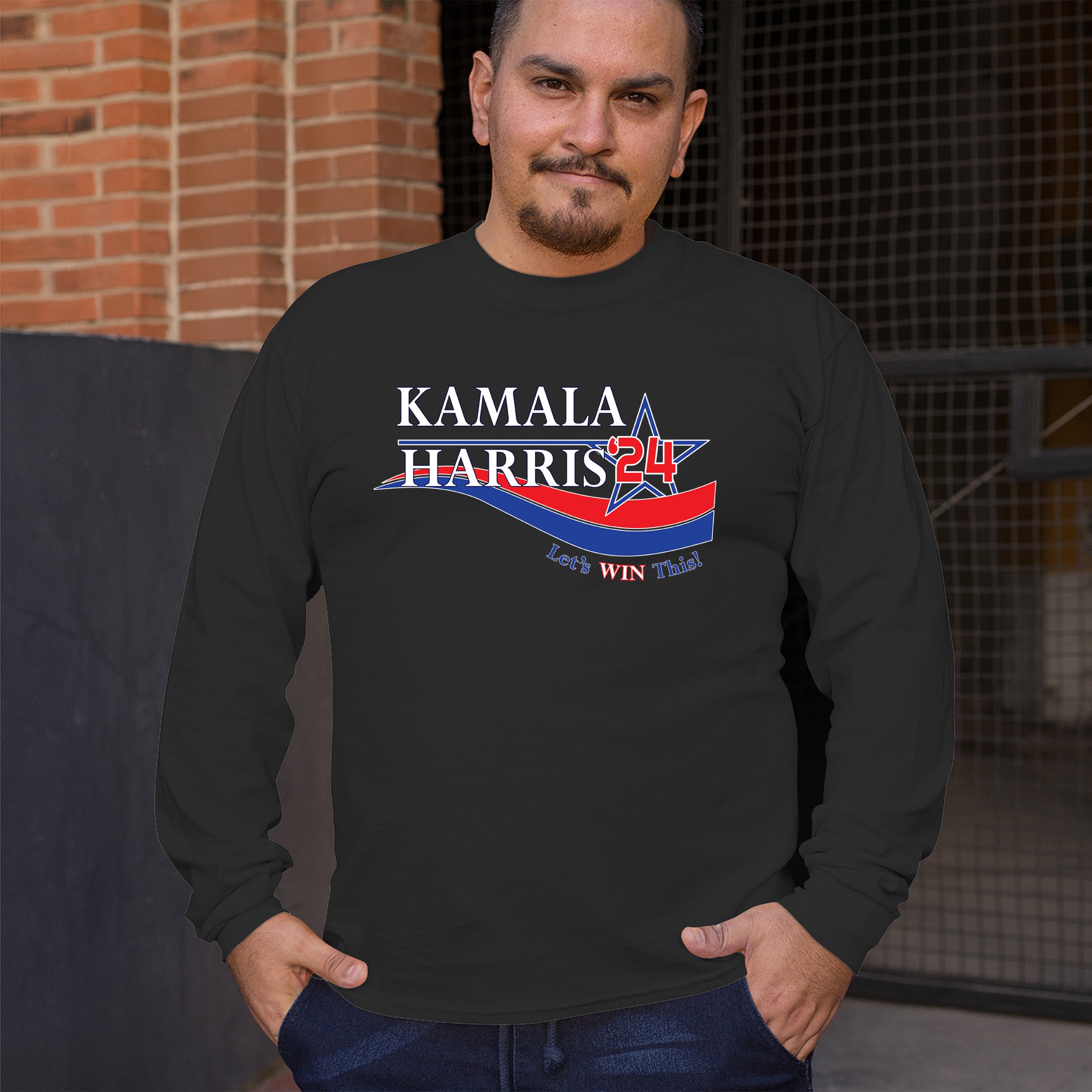 ALTRA Kamala Harris T shirt a maniche lunghe 24 Let's Win This Madam President Im Speaking