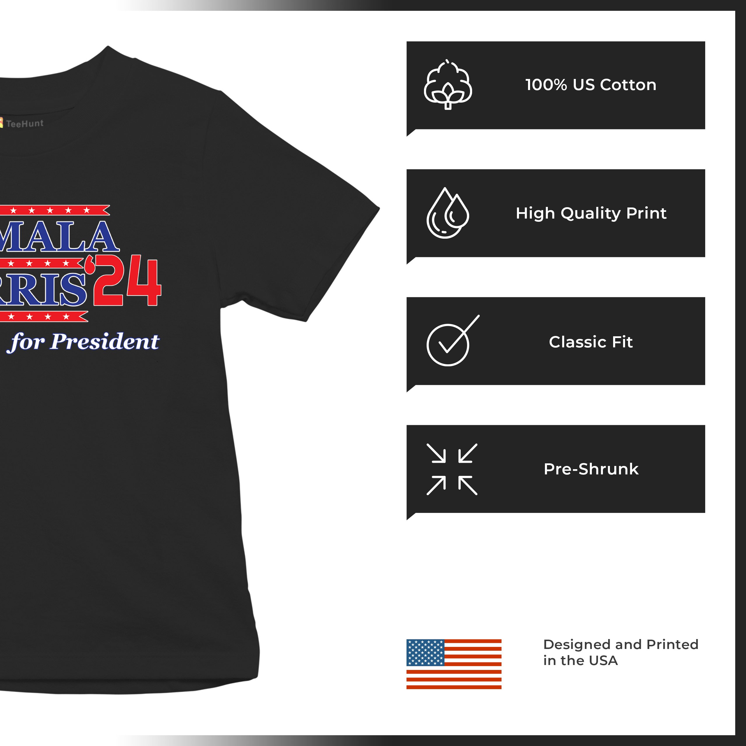 Kamala Harris '24 Youth T-shirt Lets Win This Madam President Im Speaking Kids - Picture 7 of 50