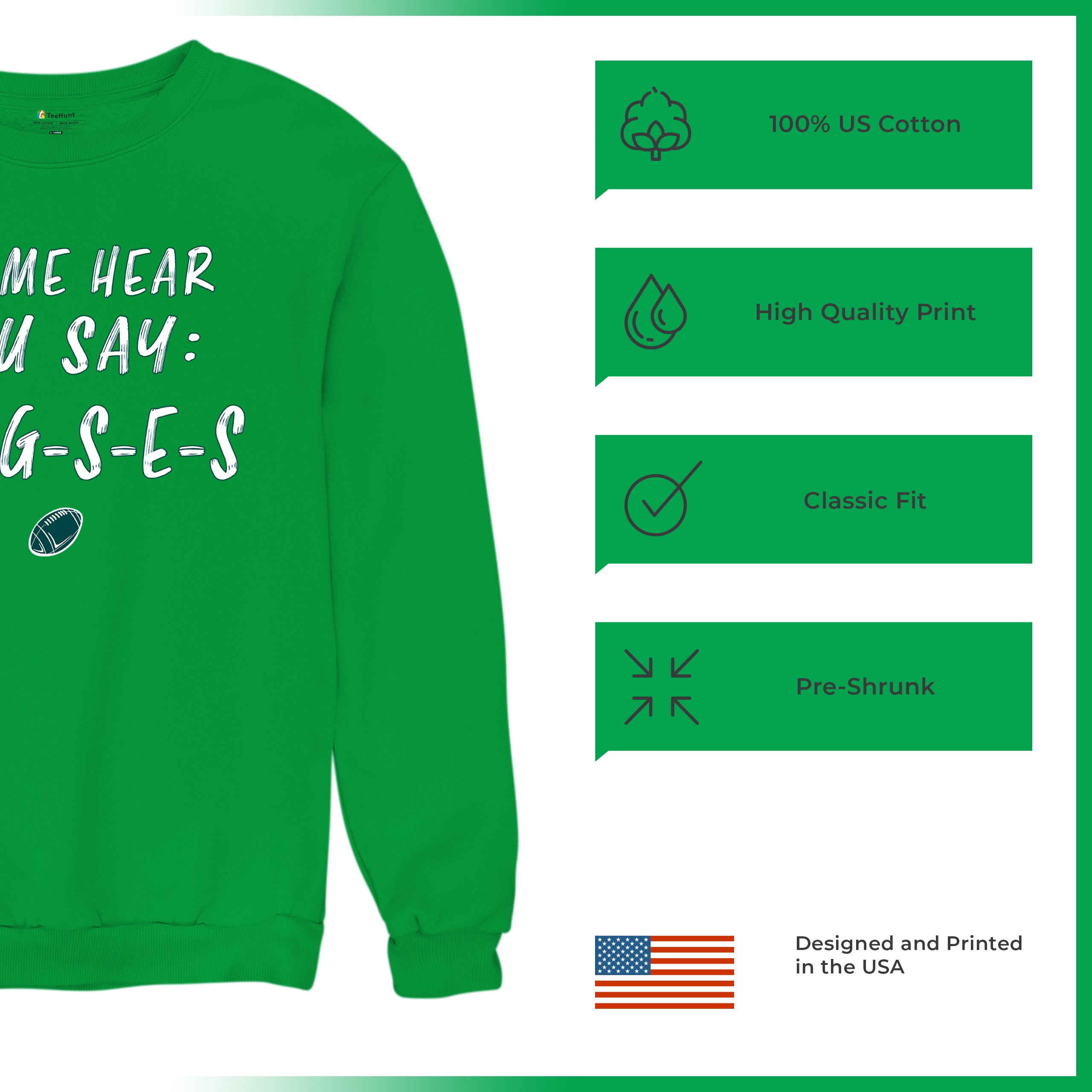 Let Me Hear You Say E-L-G-S-E-S Sweatshirt Philadelphia Philly Fan PA Crewneck - Picture 20 of 56