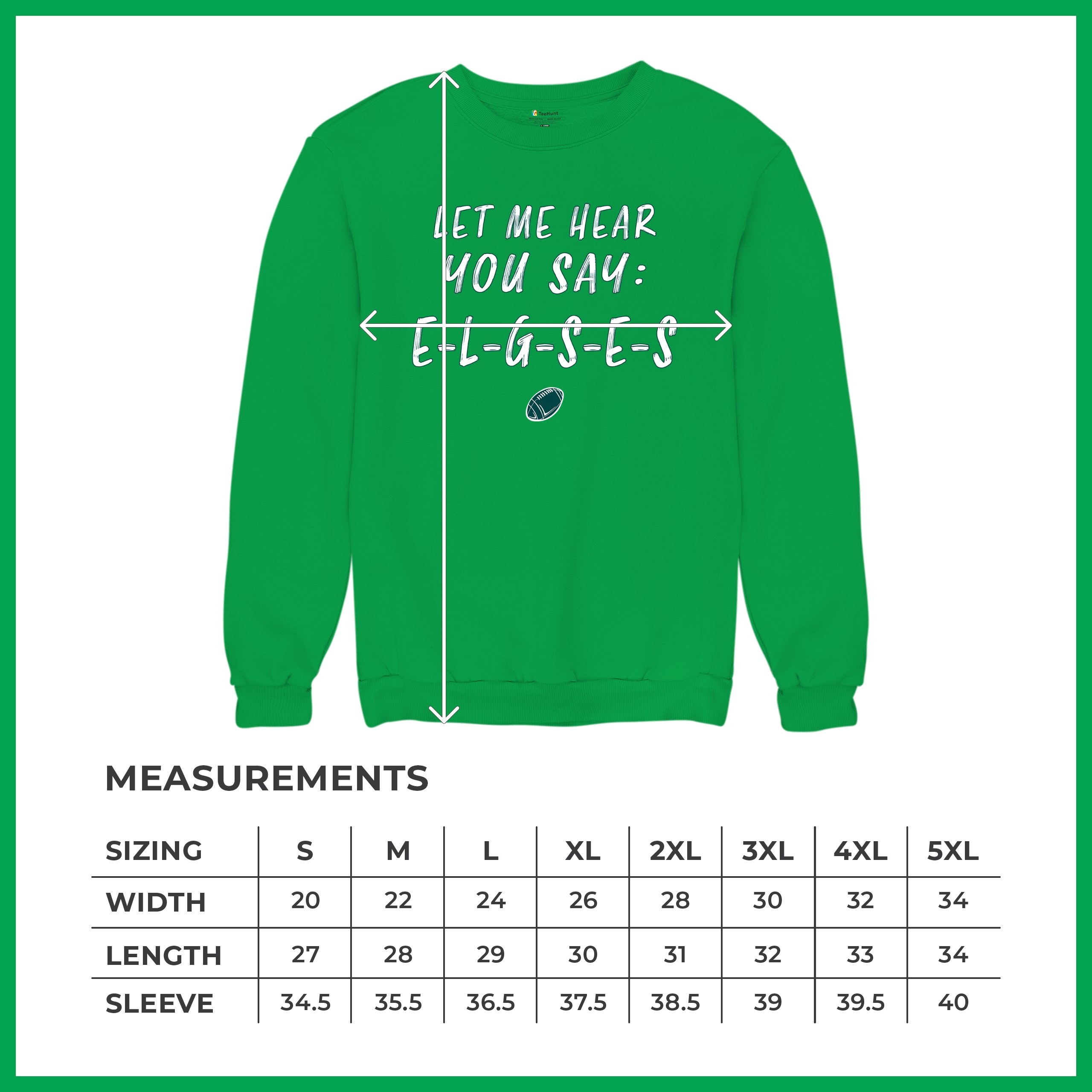 Let Me Hear You Say E-L-G-S-E-S Sweatshirt Philadelphia Philly Fan PA Crewneck - Picture 21 of 56