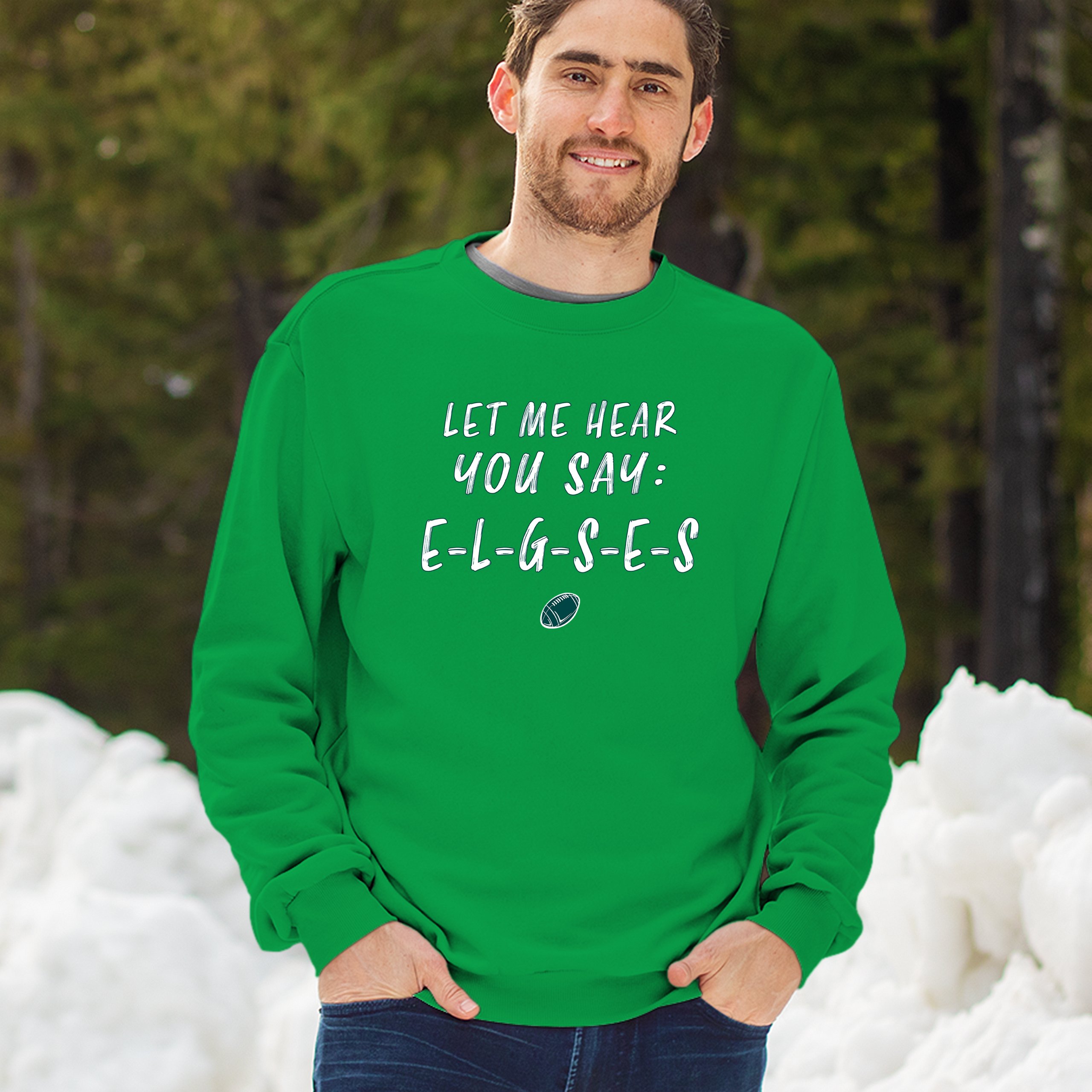 Let Me Hear You Say E-L-G-S-E-S Sweatshirt Philadelphia Philly Fan PA Crewneck - Picture 18 of 56