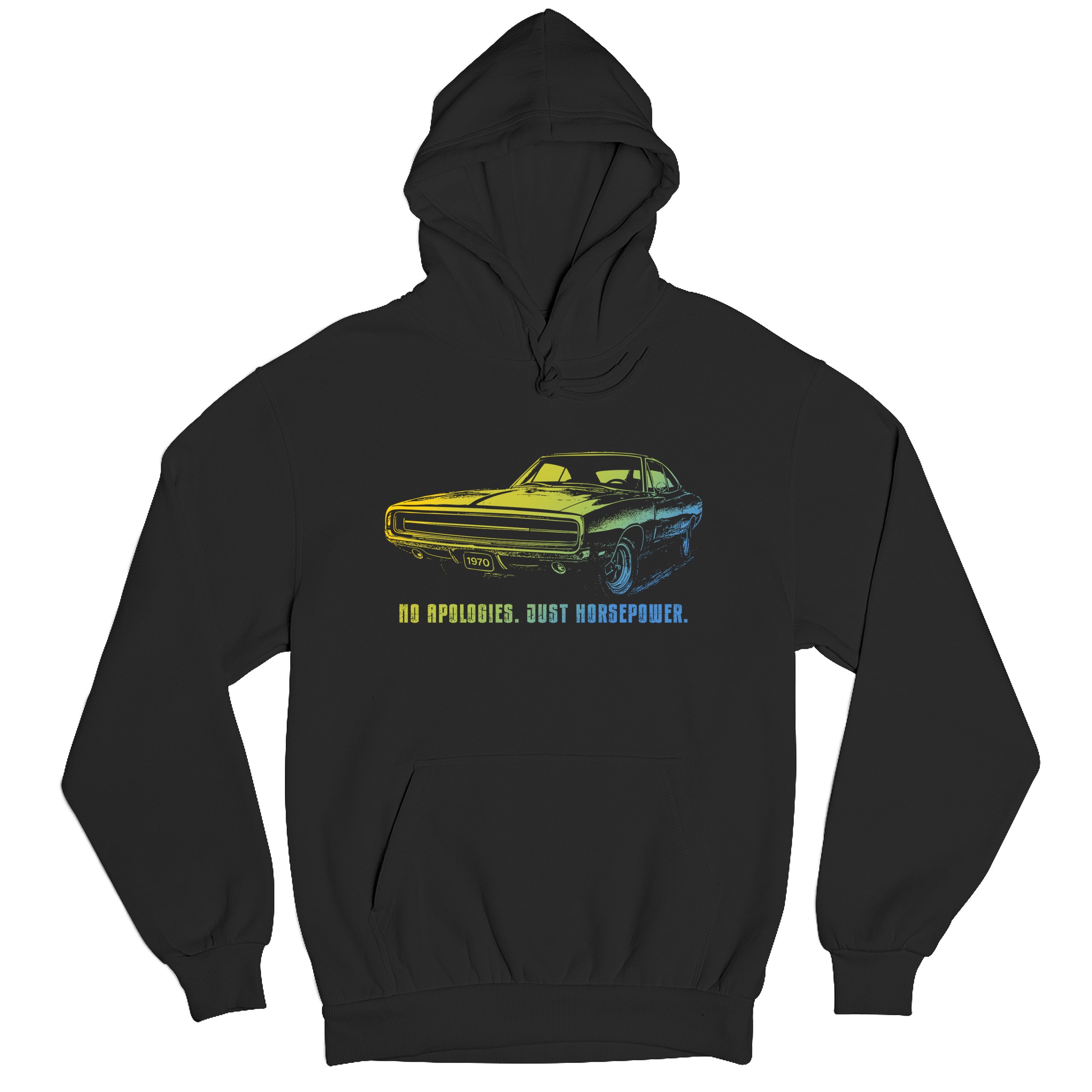 No Apologies Just Horsepower Sweatshirt Muscle Car Vintage 1970 Power Hoodie - Picture 6 of 57