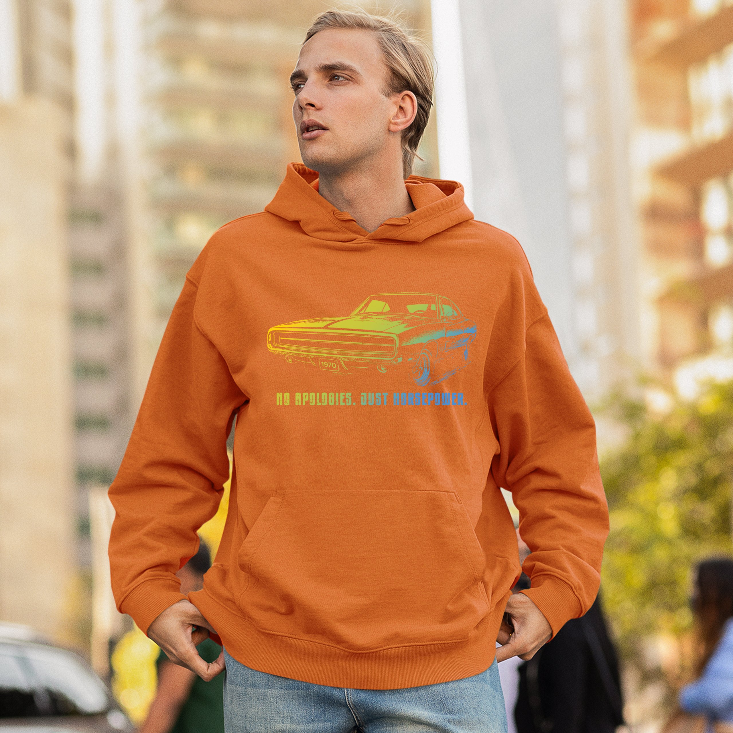No Apologies Just Horsepower Sweatshirt Muscle Car Vintage 1970 Power Hoodie - Picture 19 of 57