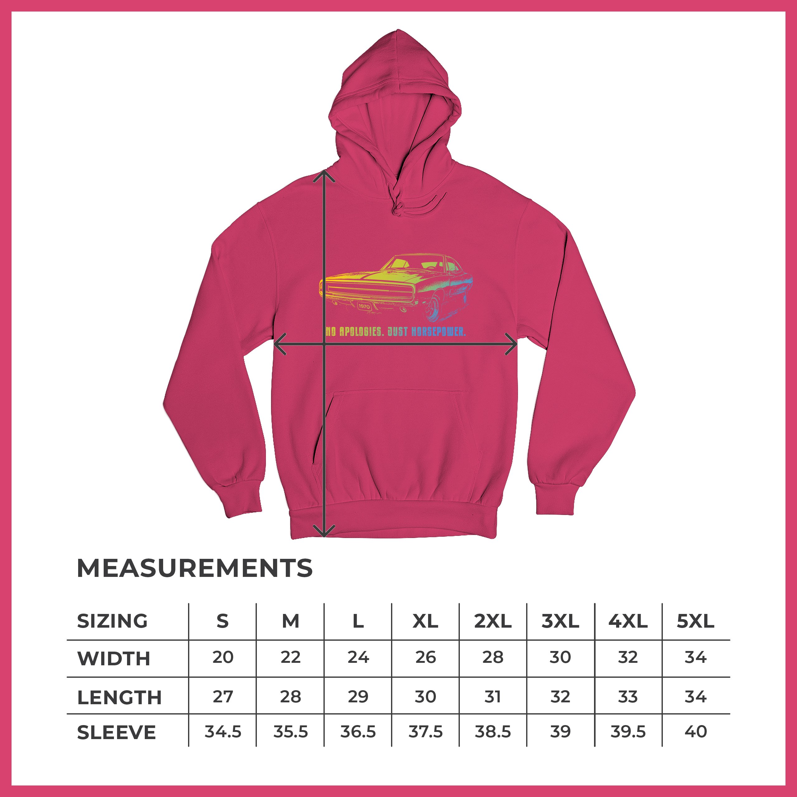 No Apologies Just Horsepower Sweatshirt Muscle Car Vintage 1970 Power Hoodie - Picture 57 of 57