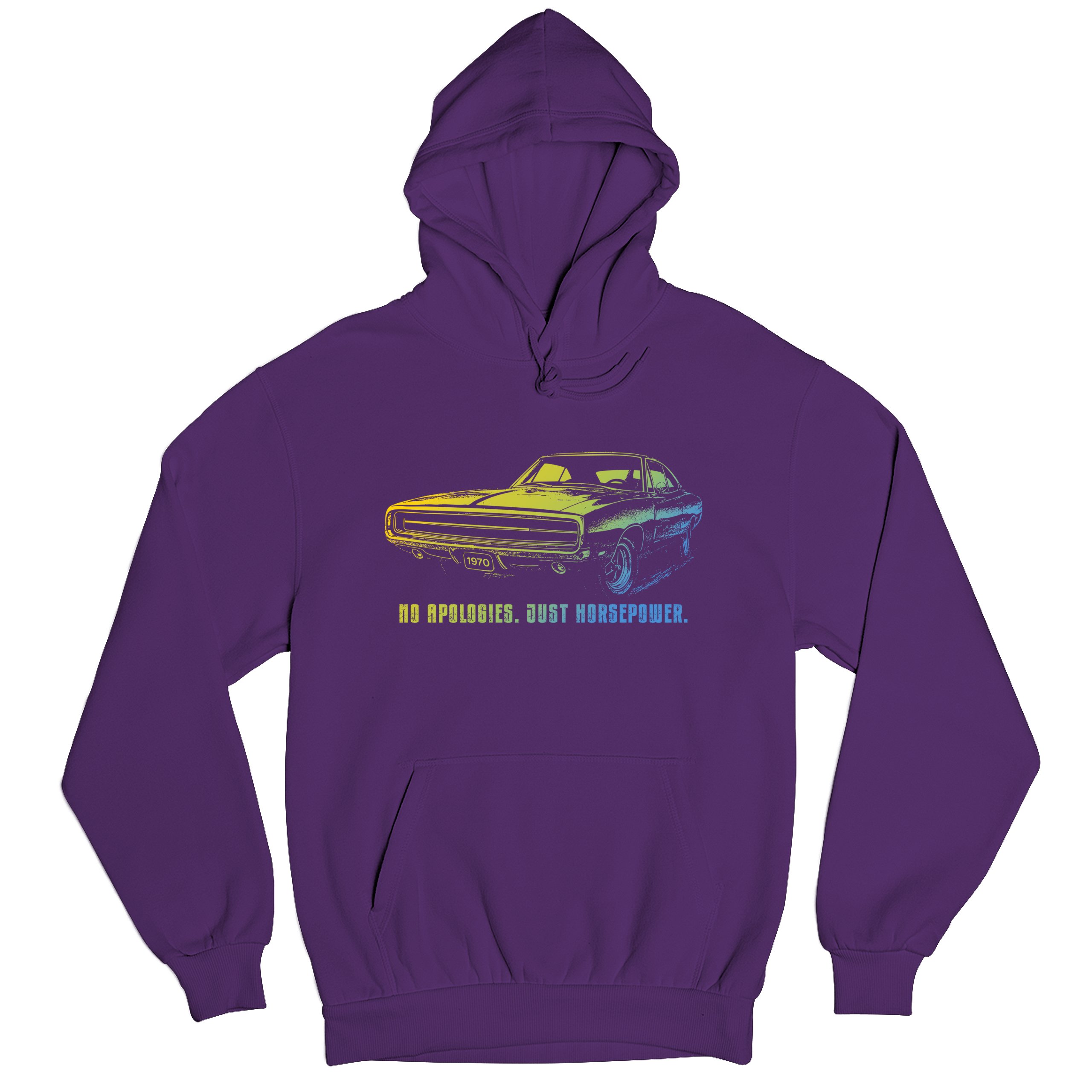 No Apologies Just Horsepower Sweatshirt Muscle Car Vintage 1970 Power Hoodie - Picture 27 of 57