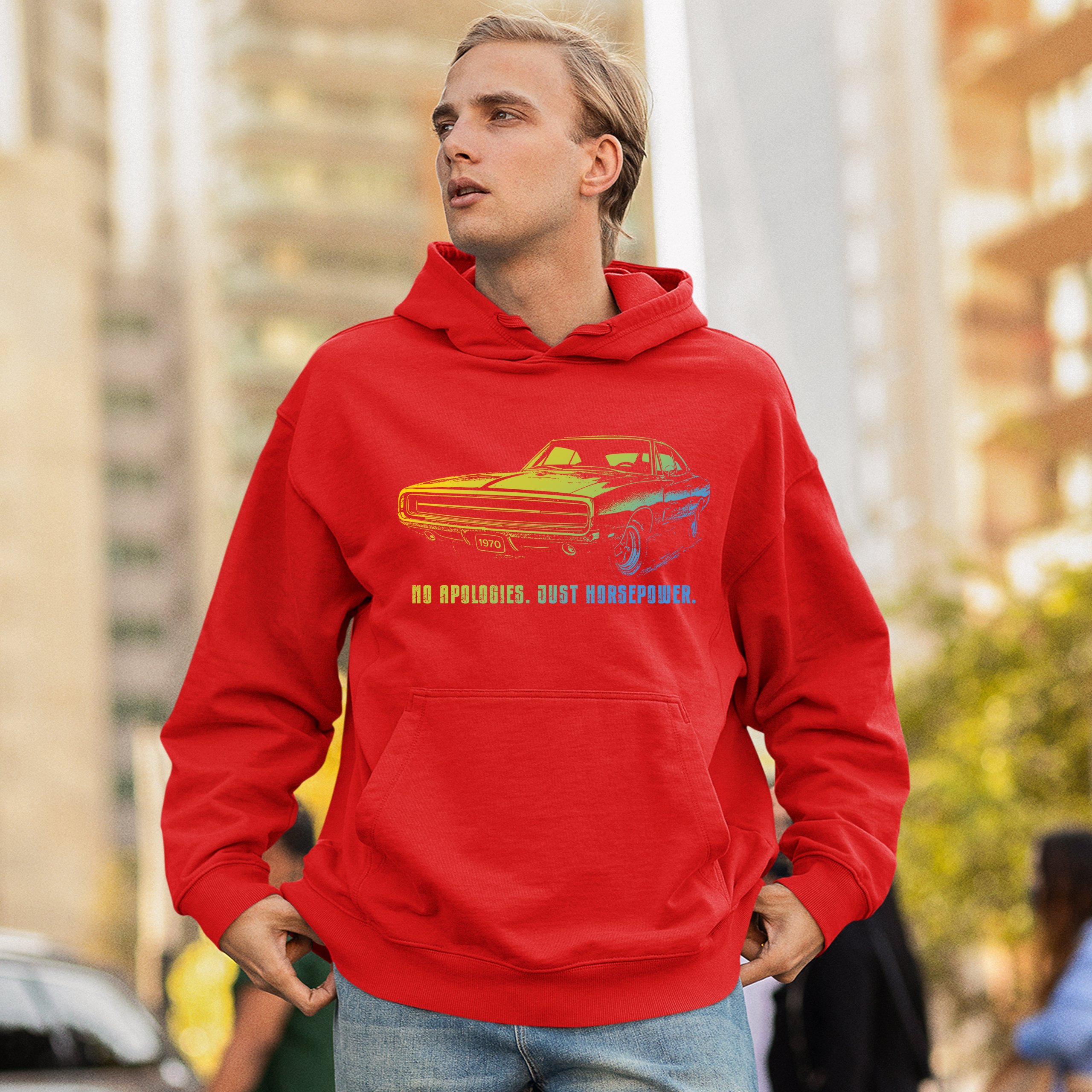 No Apologies Just Horsepower Sweatshirt Muscle Car Vintage 1970 Power Hoodie - Picture 33 of 57