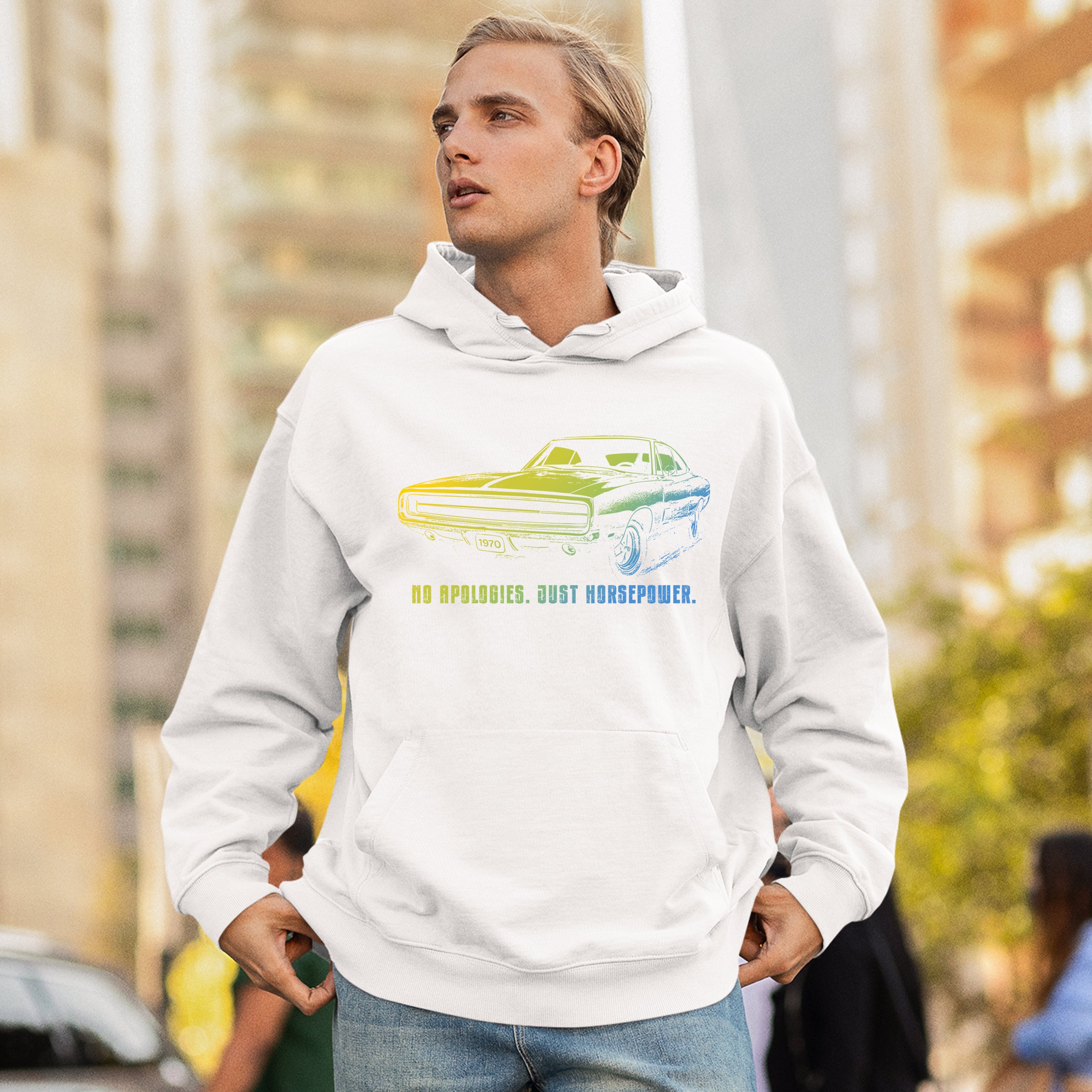 No Apologies Just Horsepower Sweatshirt Muscle Car Vintage 1970 Power Hoodie - Picture 40 of 57