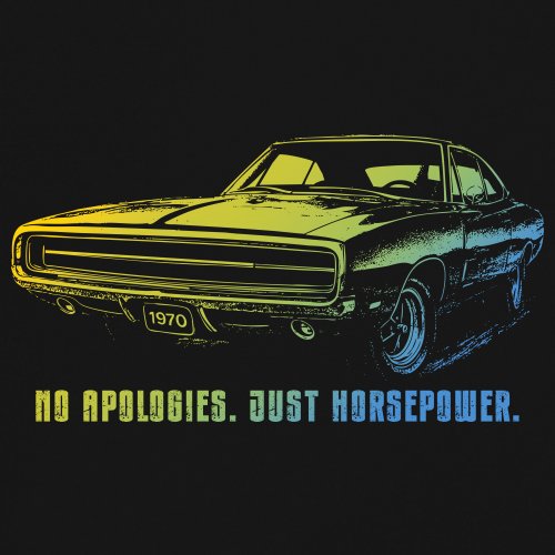 No Apologies Just Horsepower Youth T-shirt Muscle Car Vintage 1970 Power Kids - Picture 4 of 50