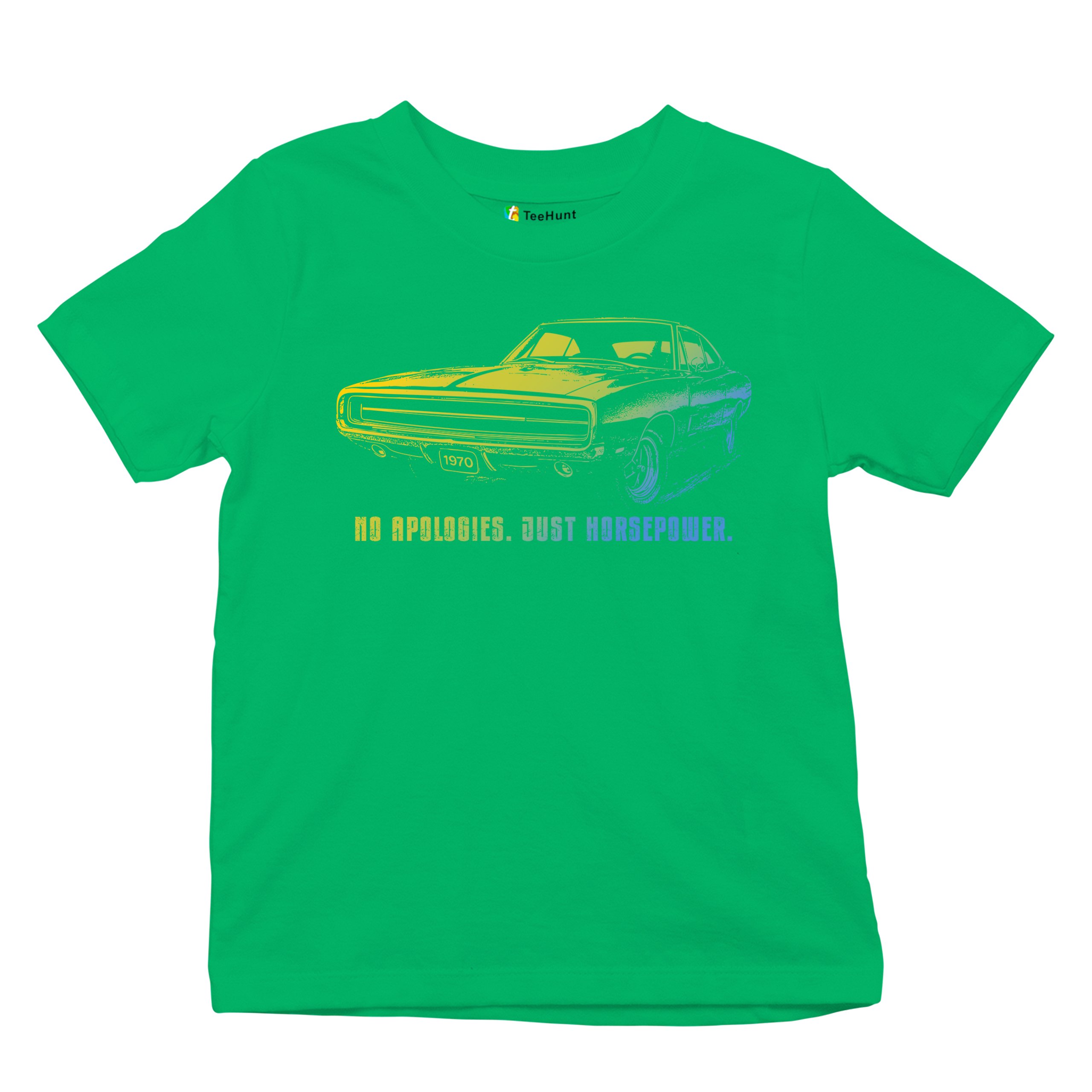 No Apologies Just Horsepower Youth T-shirt Muscle Car Vintage 1970 Power Kids - Picture 34 of 50