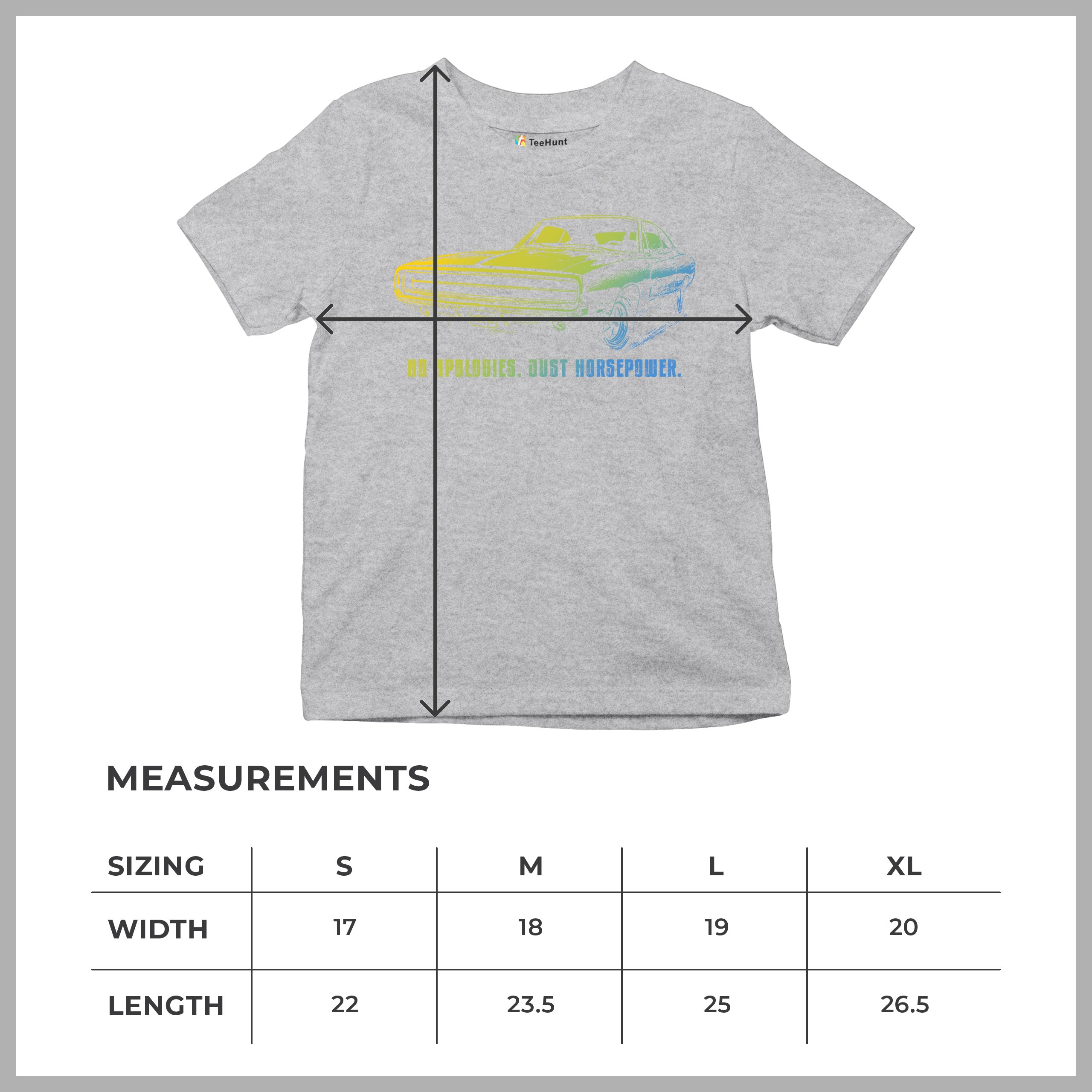 No Apologies Just Horsepower Youth T-shirt Muscle Car Vintage 1970 Power Kids - Picture 15 of 50