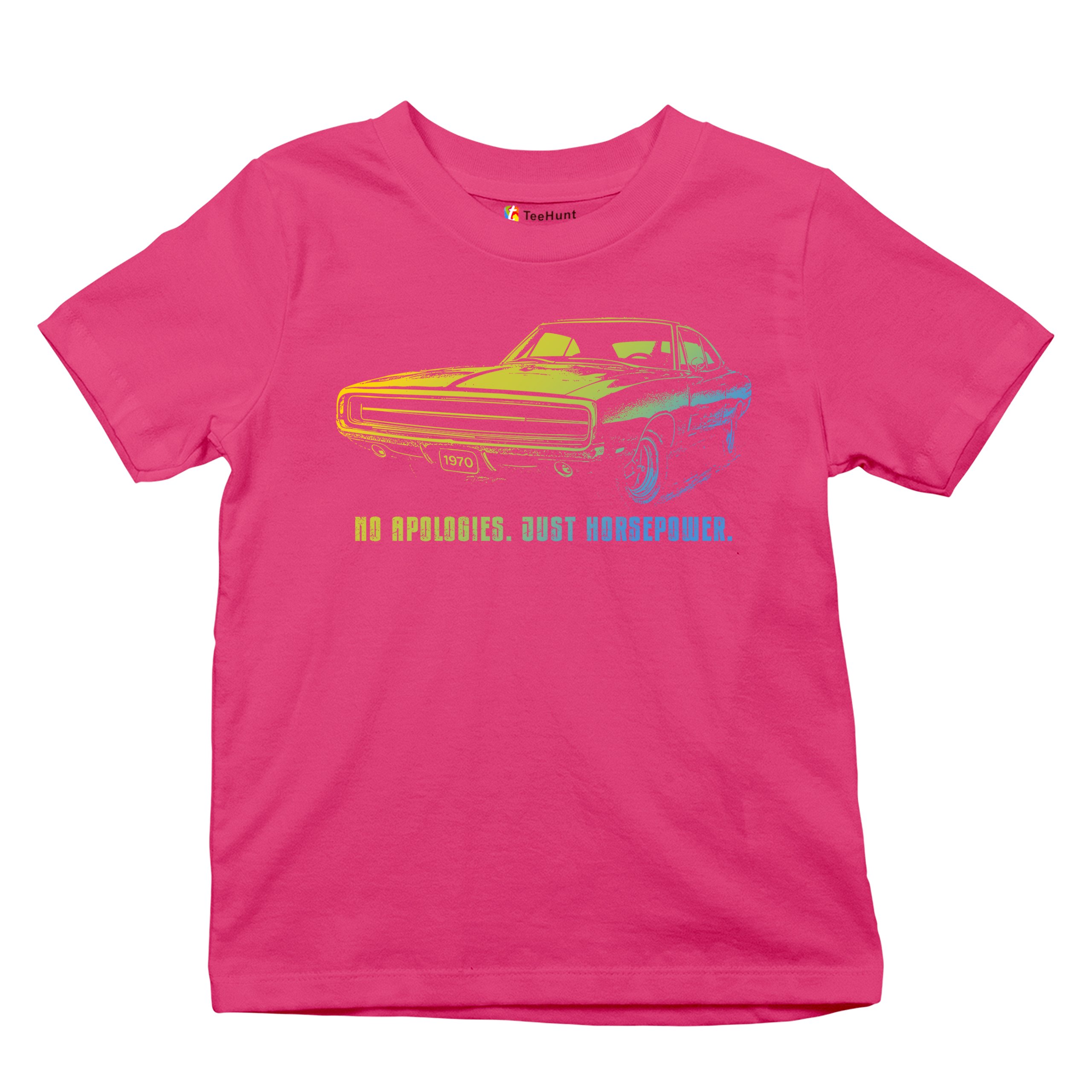 No Apologies Just Horsepower Youth T-shirt Muscle Car Vintage 1970 Power Kids - Picture 48 of 50