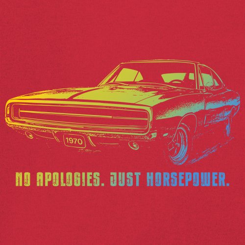 No Apologies Just Horsepower Youth T-shirt Muscle Car Vintage 1970 Power Kids - Picture 18 of 50