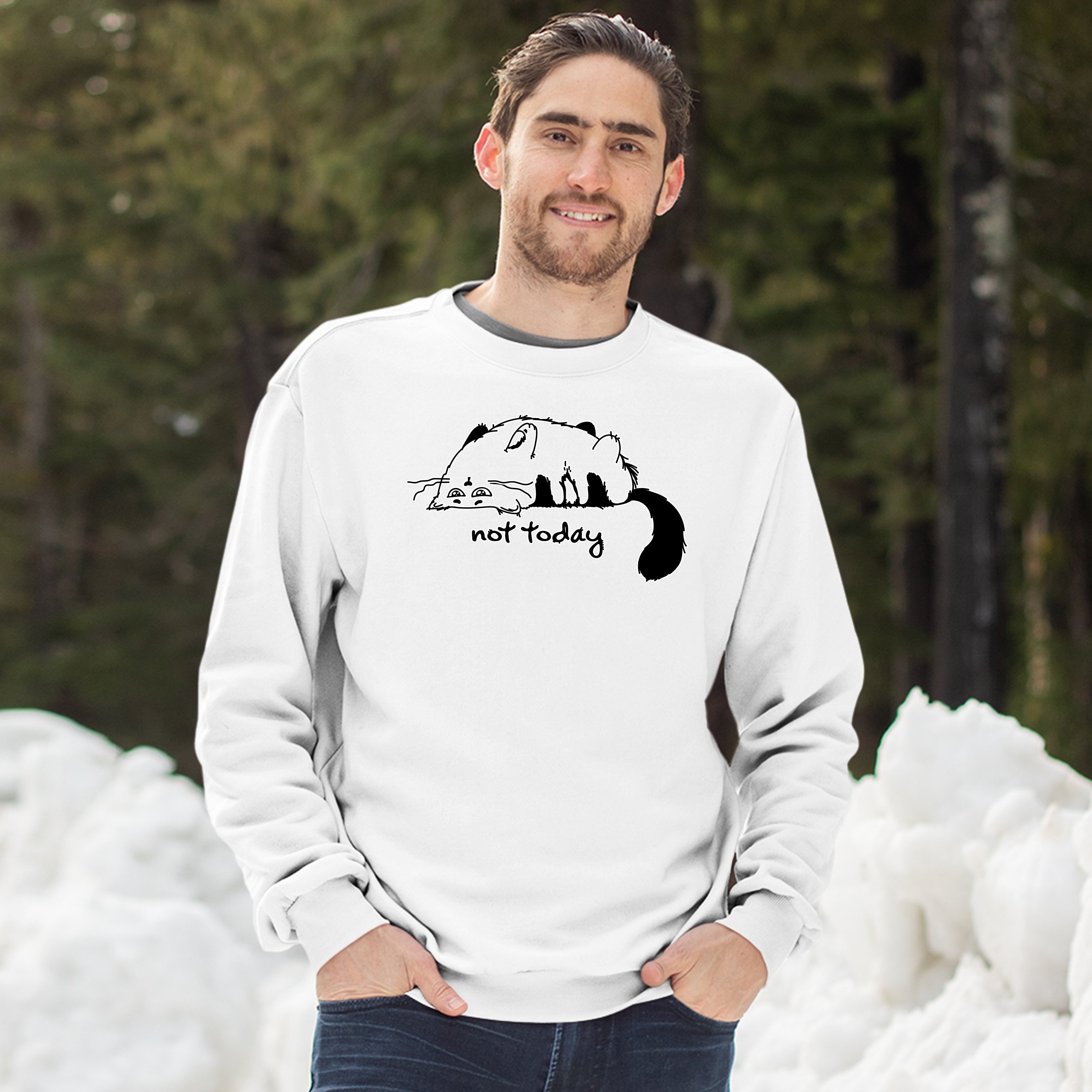 Lazy Kitty Not Today Sweatshirt Kitten Cat Lovers Funny Crewneck