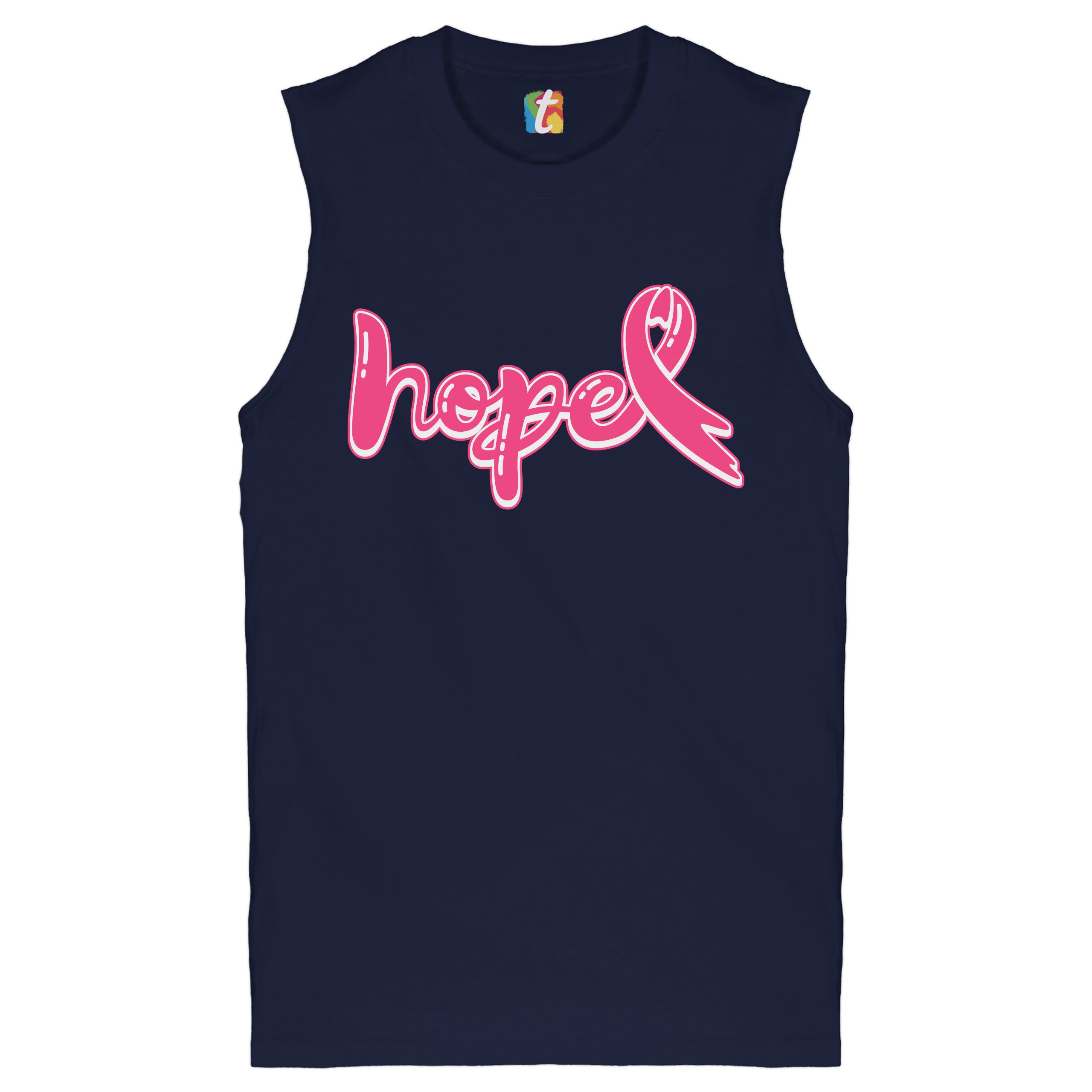 Camisa muscular Hope cinta rosa mes de concientización sobre el cáncer de mama para hombre - Imagen 18 de 21