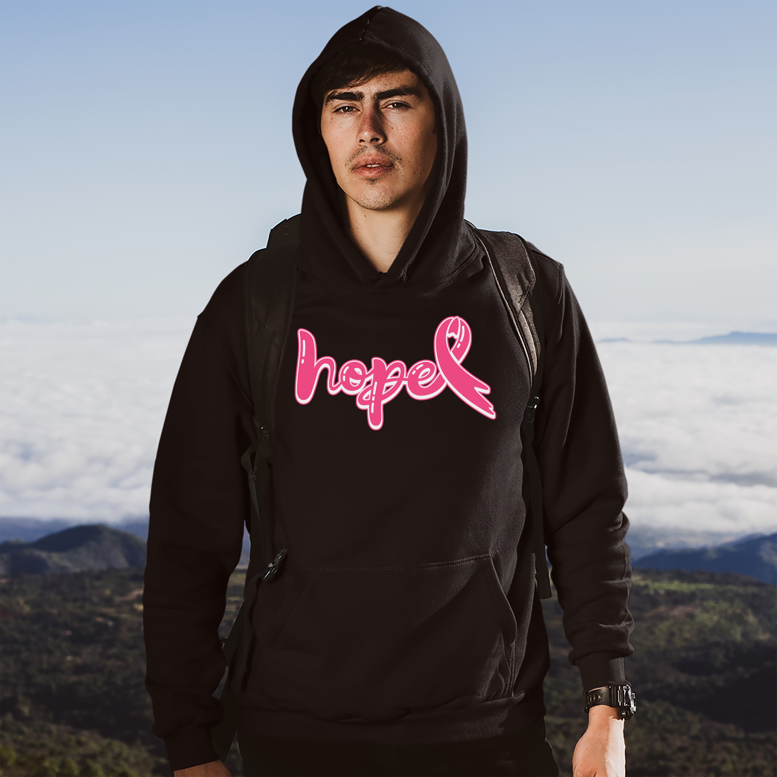 Felpa con cappuccio mese sensibilizzazione sul cancro al seno rosa Hope - Foto 5 di 41