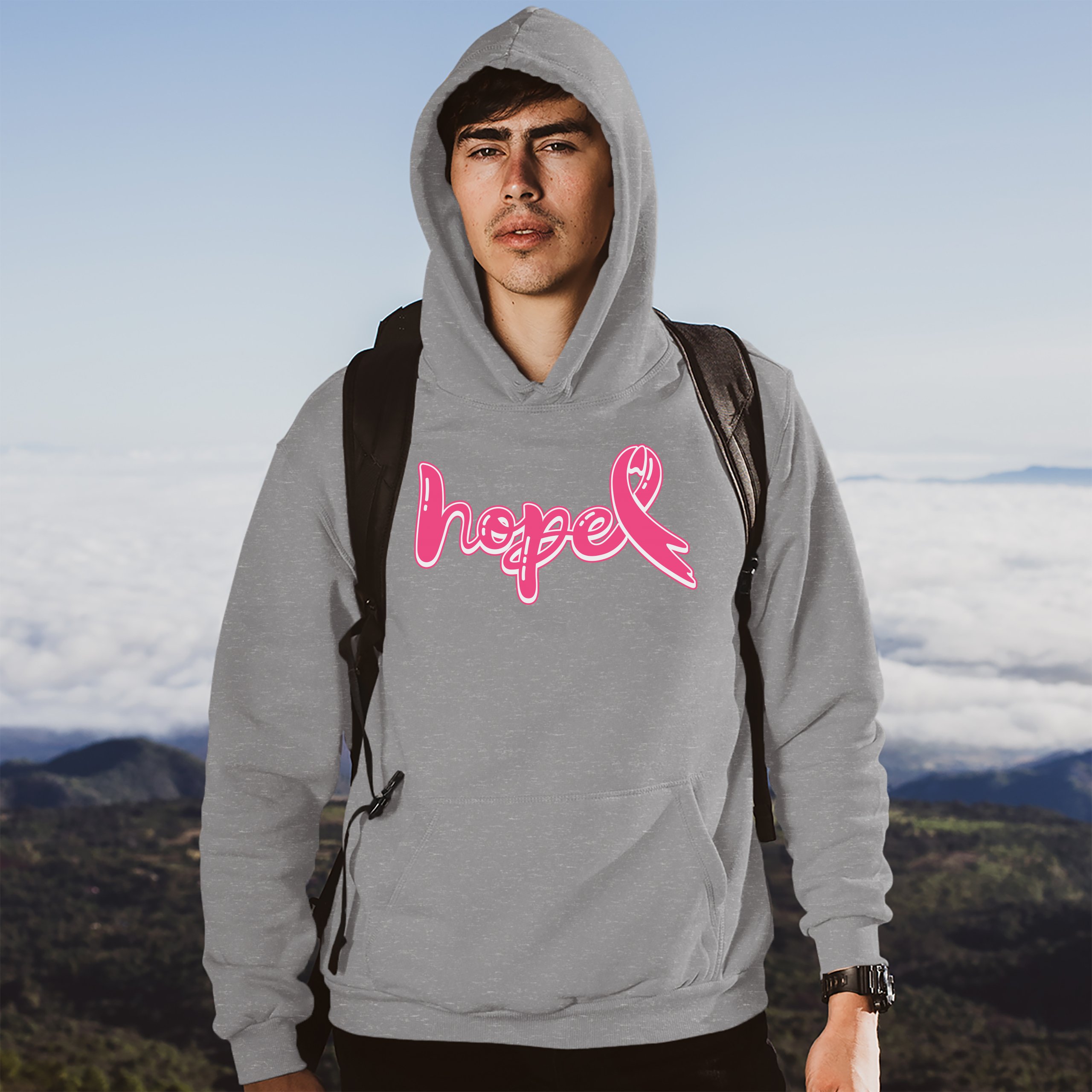 Felpa con cappuccio mese sensibilizzazione sul cancro al seno rosa Hope - Foto 10 di 41