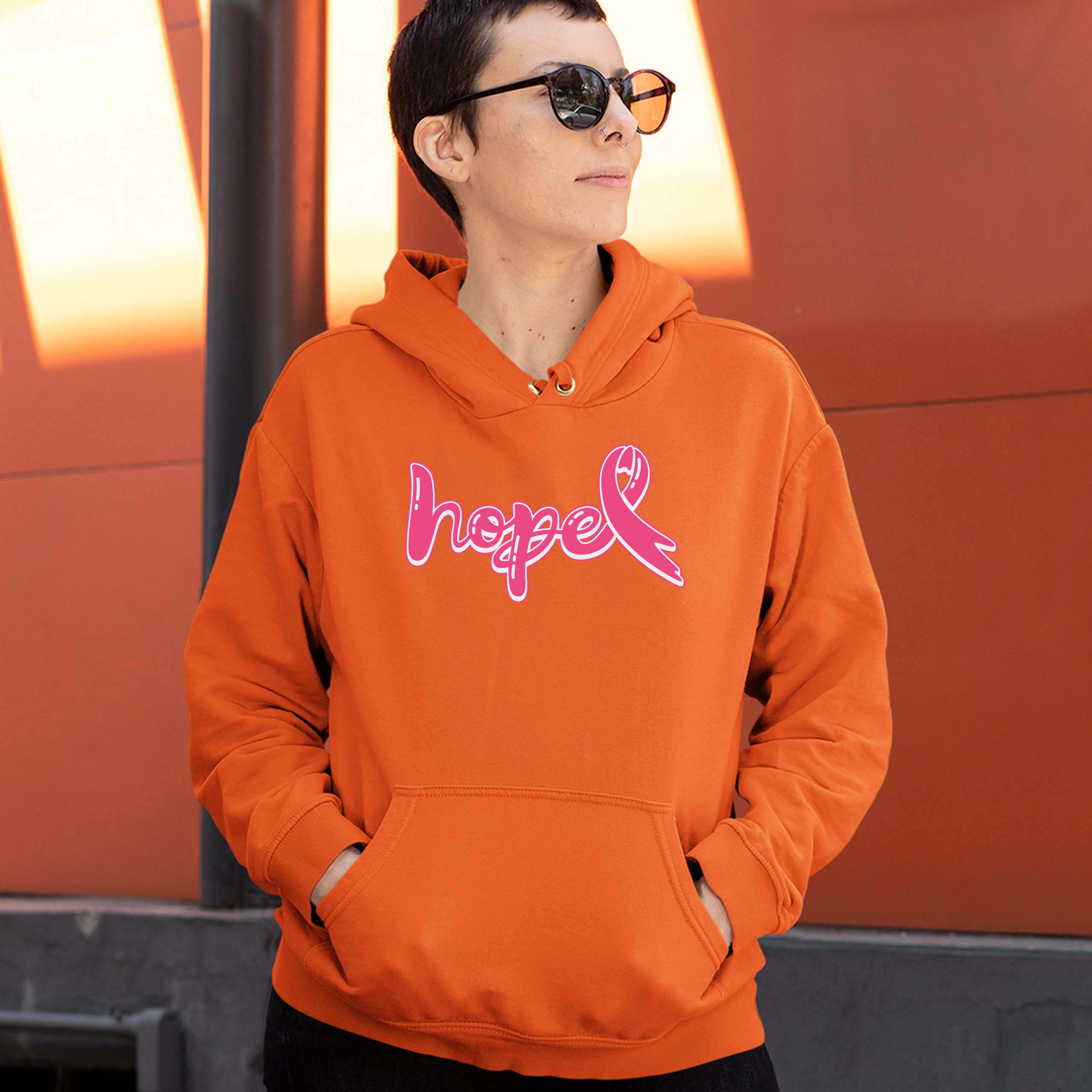 Felpa con cappuccio mese sensibilizzazione sul cancro al seno rosa Hope - Foto 16 di 41