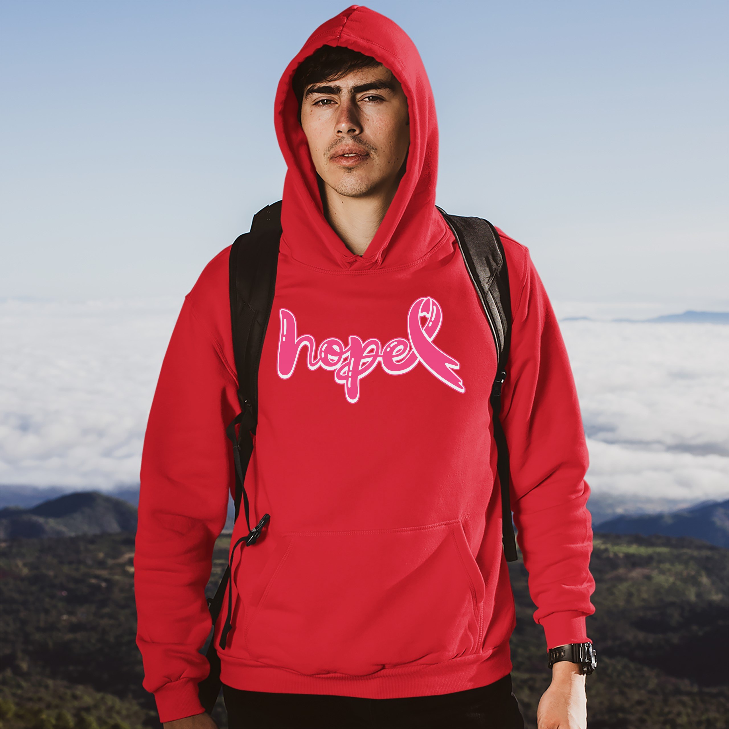 Felpa con cappuccio mese sensibilizzazione sul cancro al seno rosa Hope - Foto 25 di 41