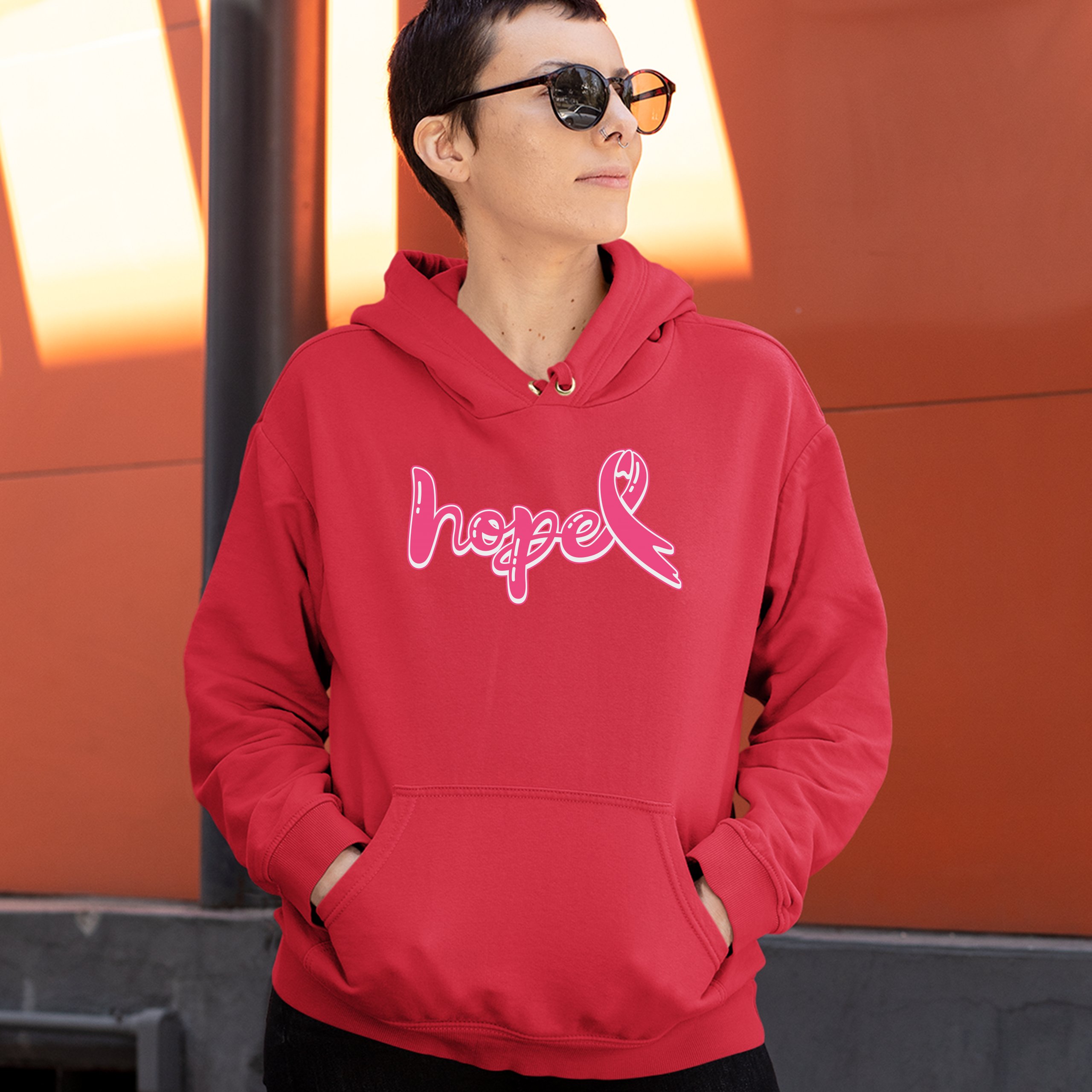 Felpa con cappuccio mese sensibilizzazione sul cancro al seno rosa Hope - Foto 26 di 41