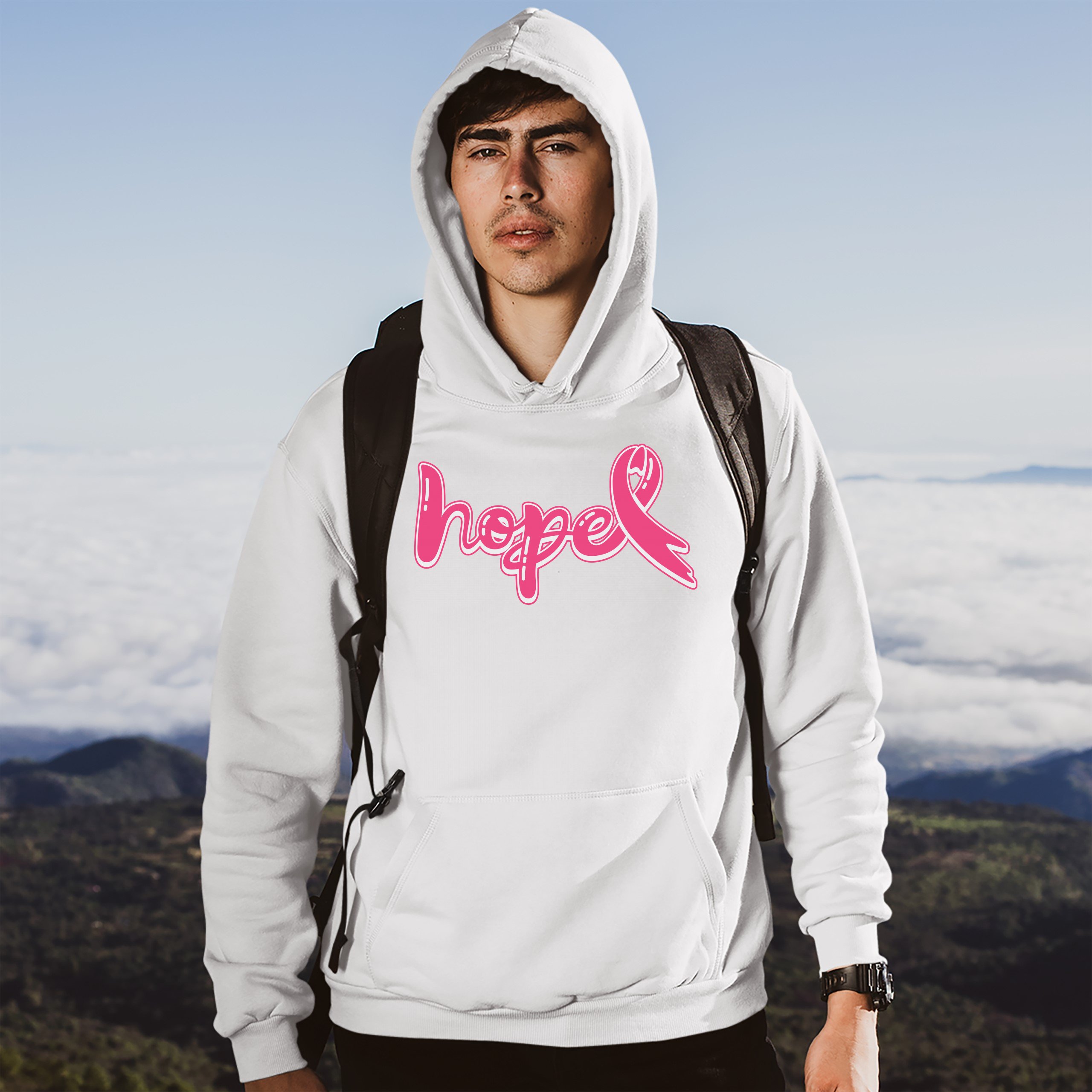 Felpa con cappuccio mese sensibilizzazione sul cancro al seno rosa Hope - Foto 30 di 41