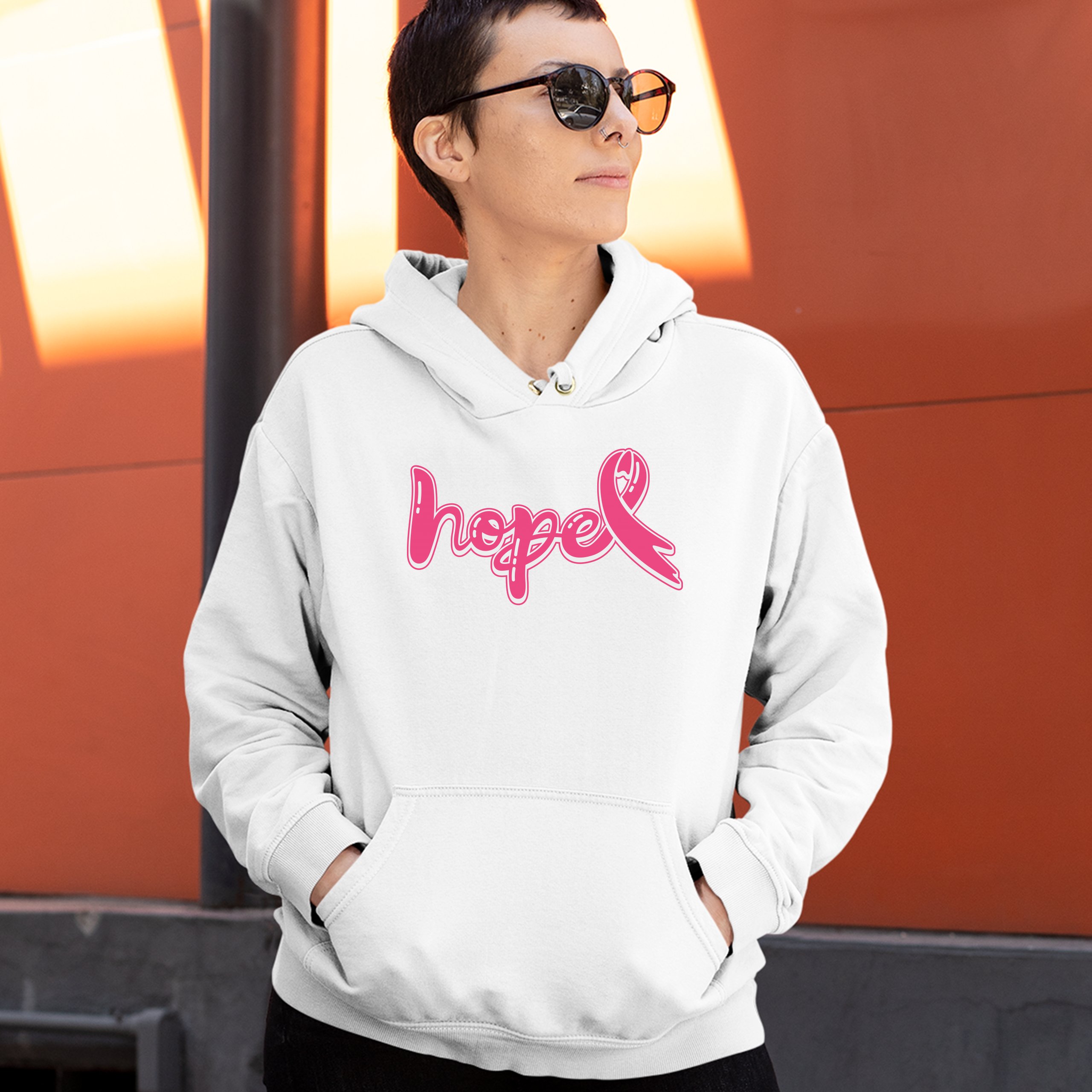 Felpa con cappuccio mese sensibilizzazione sul cancro al seno rosa Hope - Foto 31 di 41