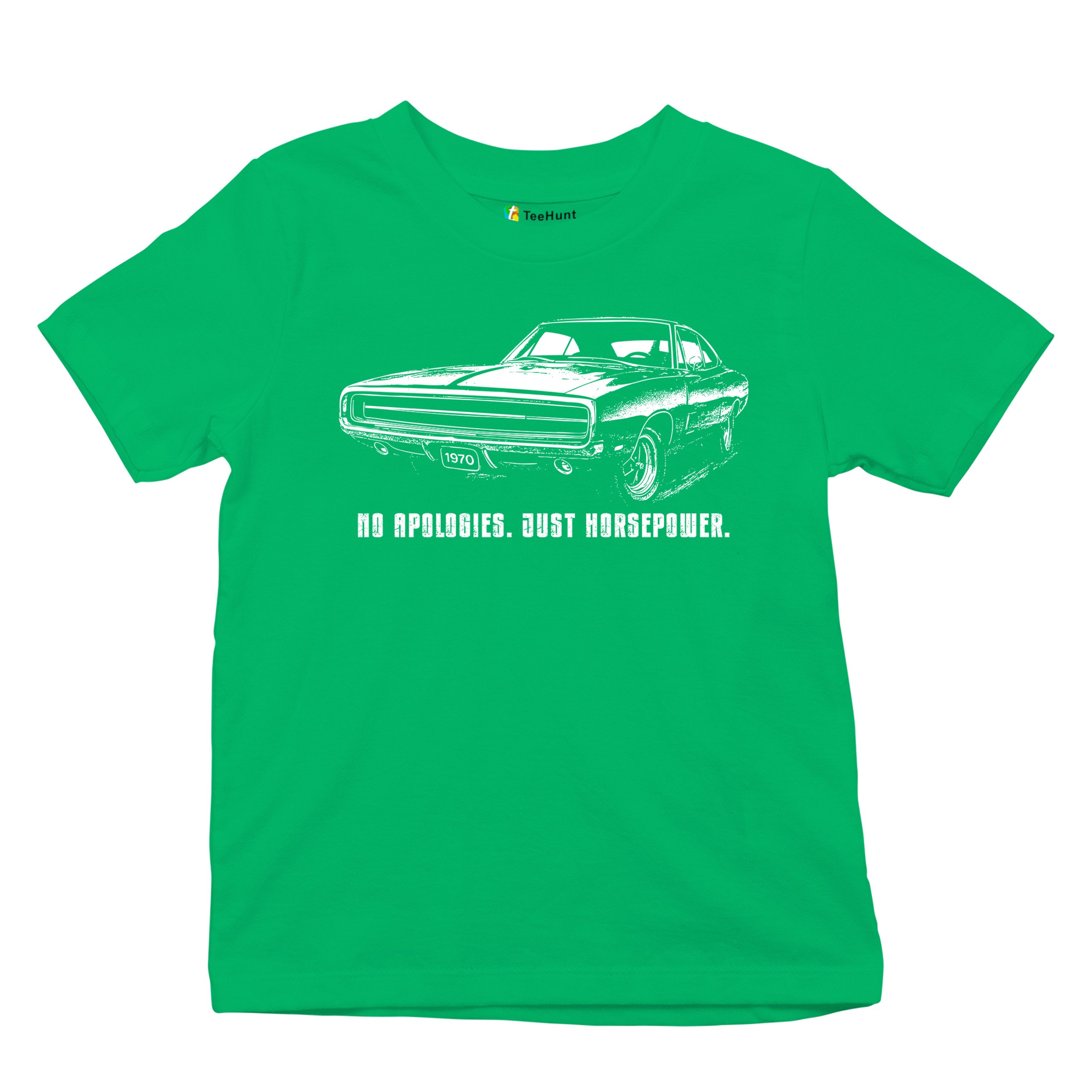 No Apologies Just Horsepower Youth T-shirt Vintage '70 Muscle Car Classic Kids - Picture 20 of 36